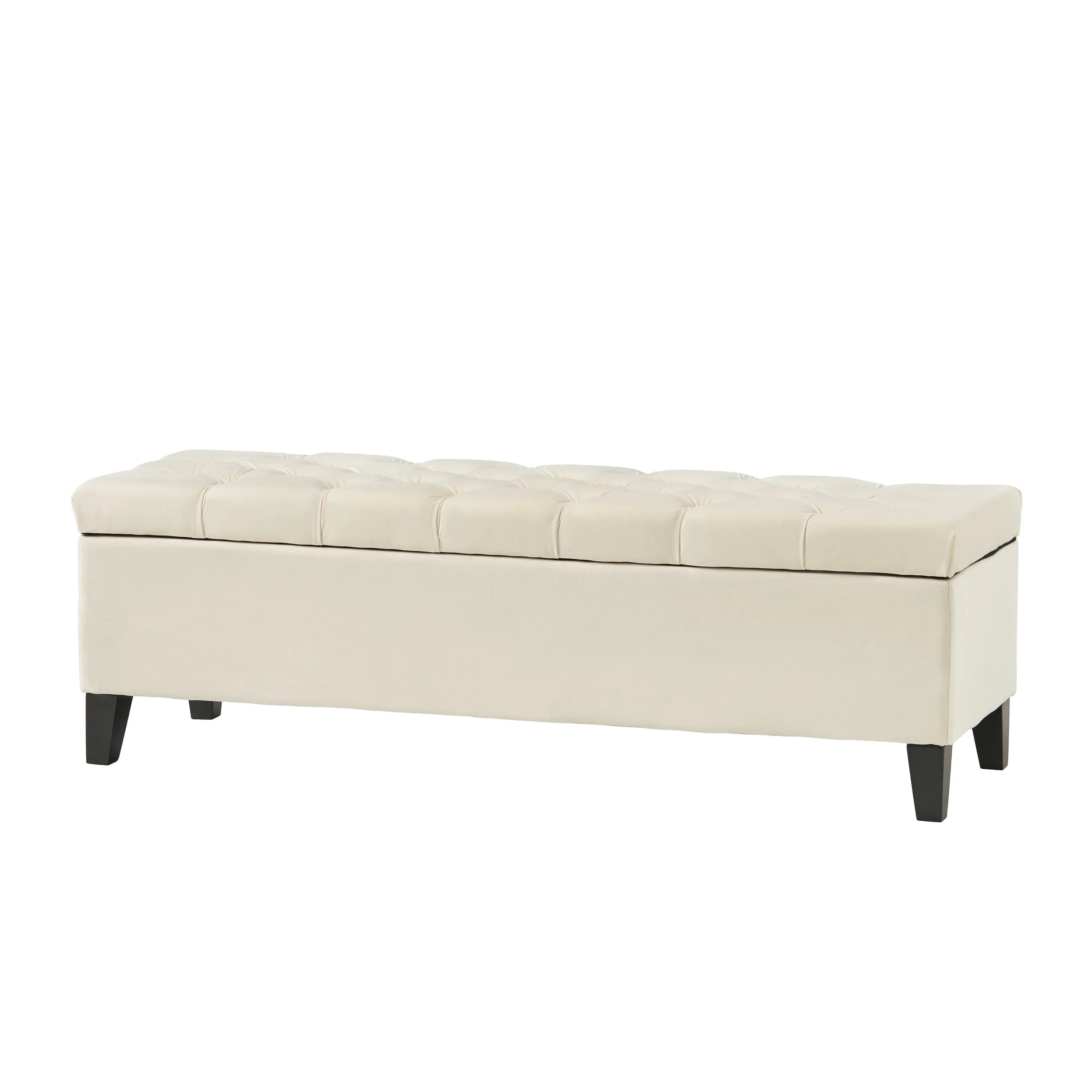 Molle Contemporary Button-Tufted Velvet Storage Ottoman Bench - furnishings