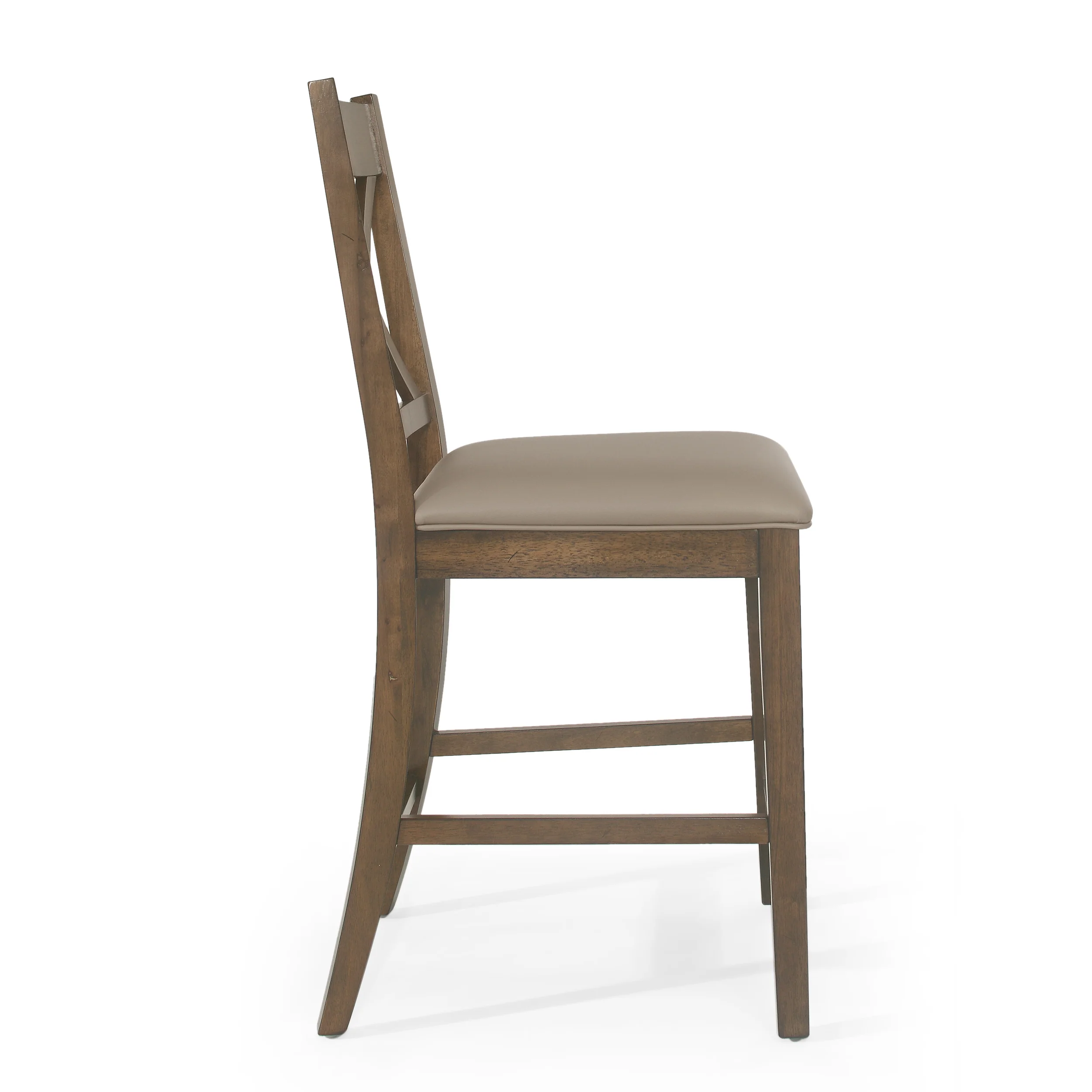 Bouman Farmhouse Upholstered Wood Counter Stools, Set of 2 - furnishings