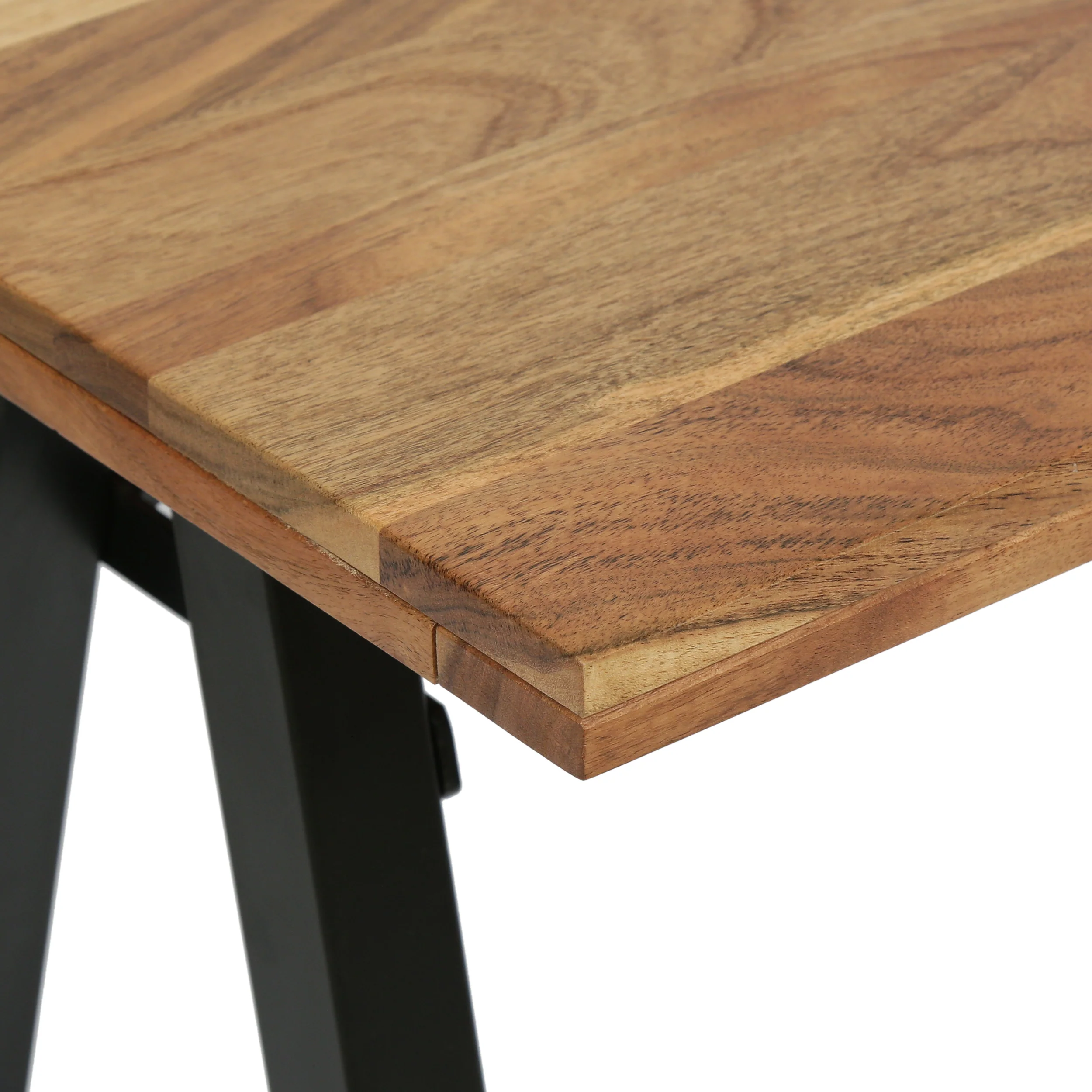 Wilhoit Shurley Modern Industrial Handcrafted Acacia Wood Desk, Natural and Black - furnishings