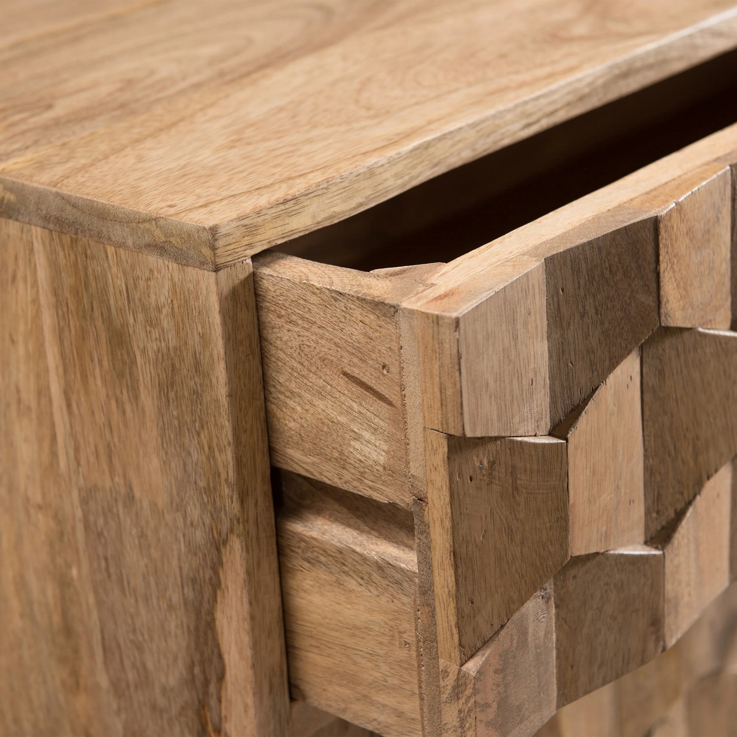 Poppy Mid-Century Modern Mango Wood 3 Drawer Chest - furnishings