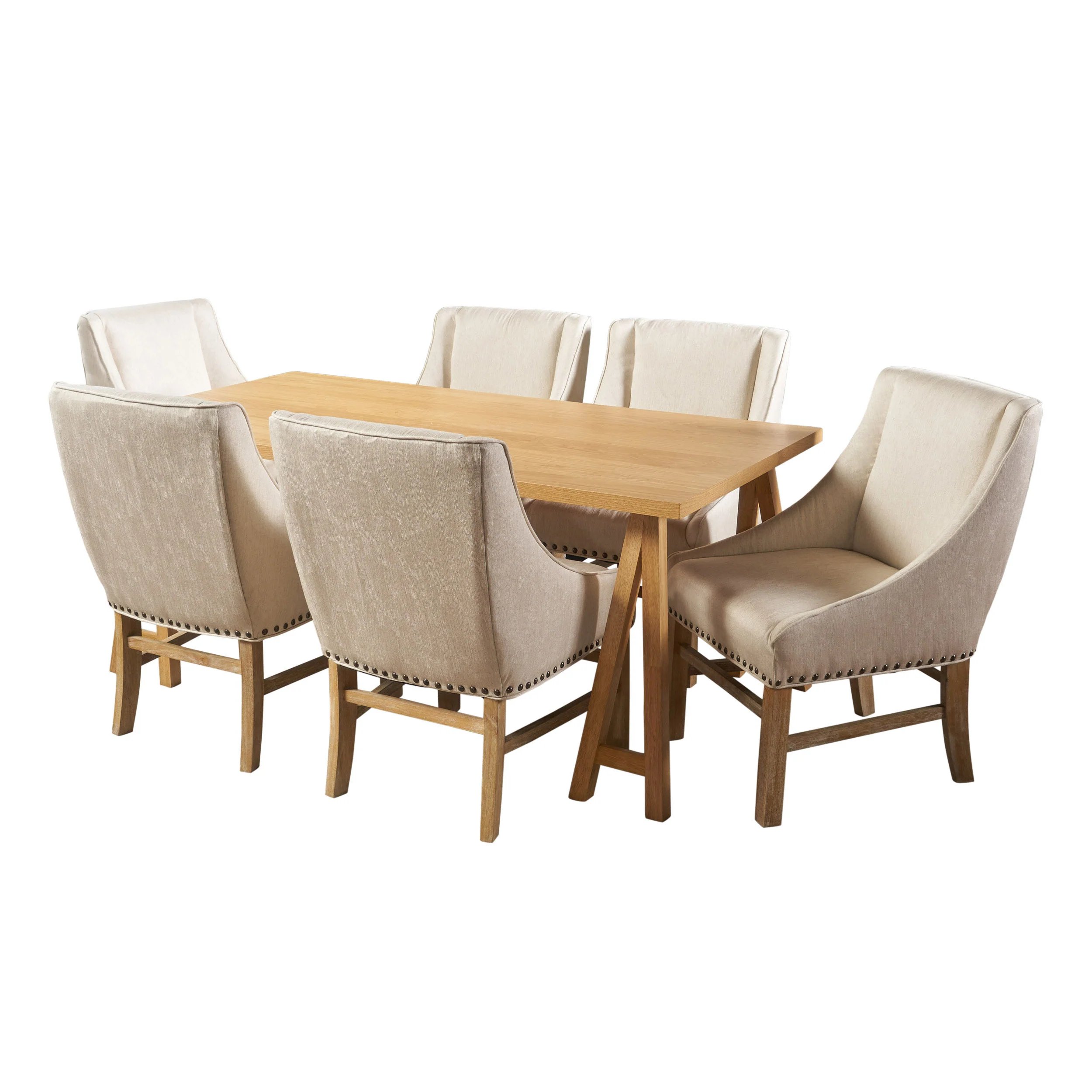 Sandor Farmhouse 7 Piece Wood Dining Set - furnishings