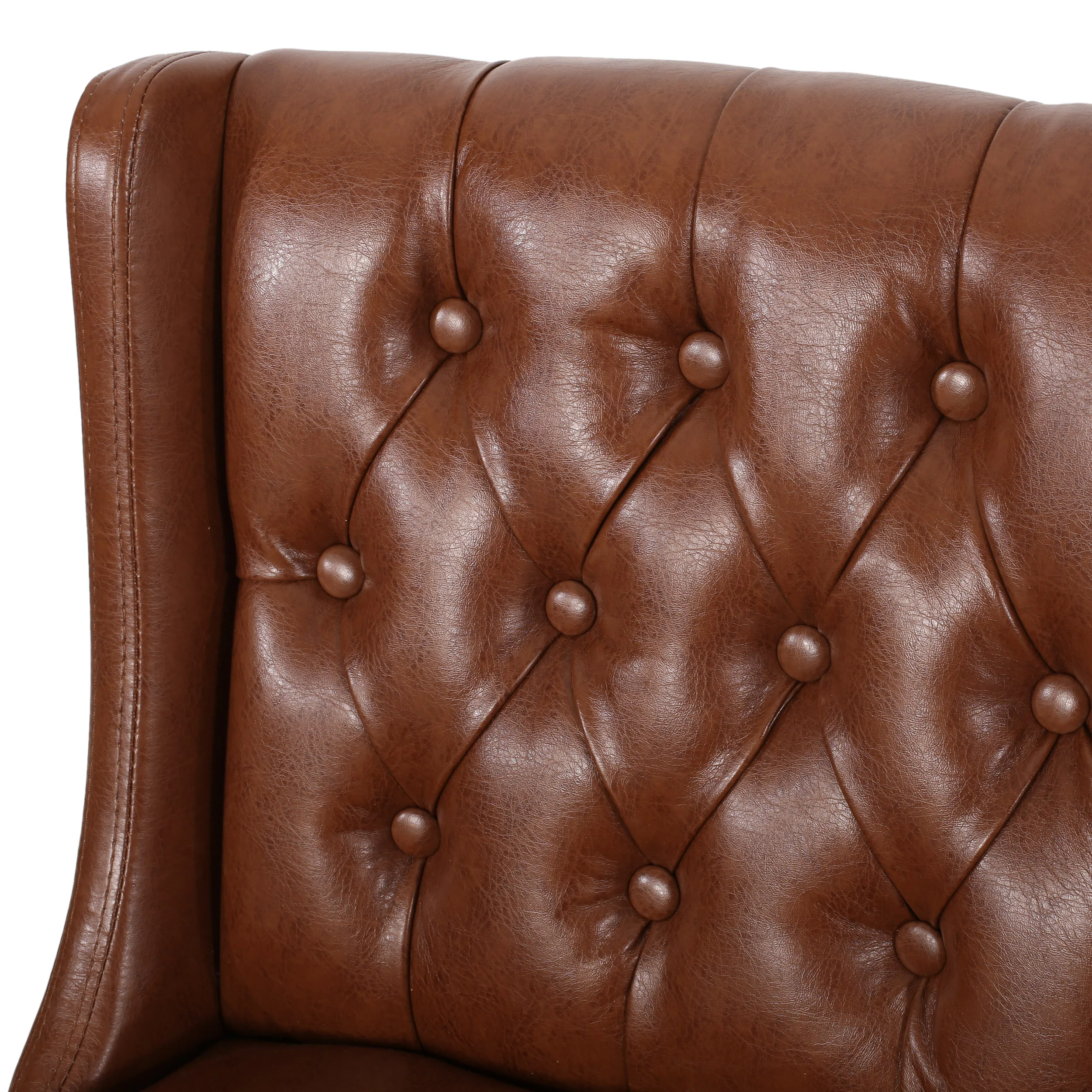 Leeandre Contemporary Wingback Faux Leather Barstools (Set of 2) - furnishings