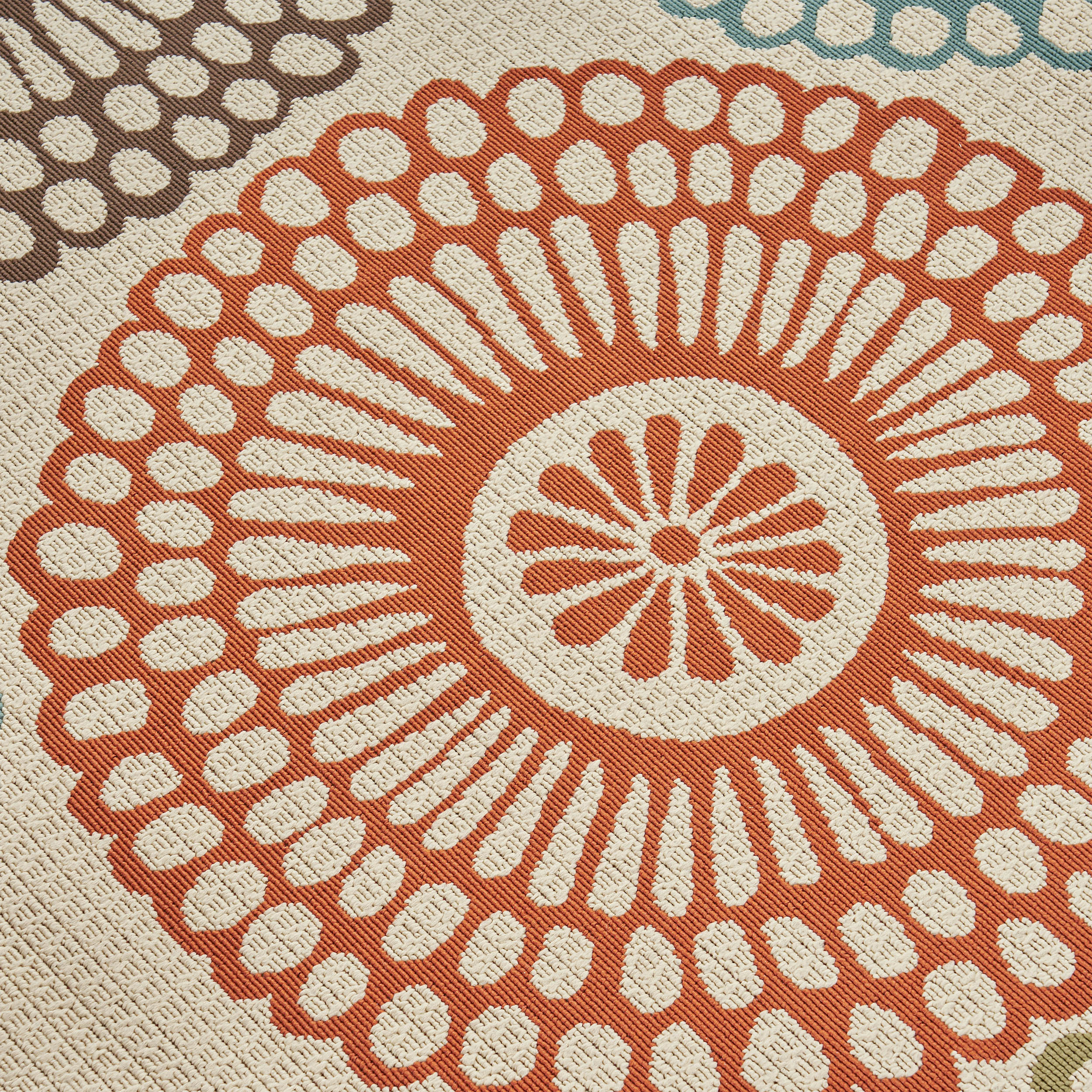 Pine Indoor/Outdoor Floral Area Rug, Beige and Multicolored - furnishings