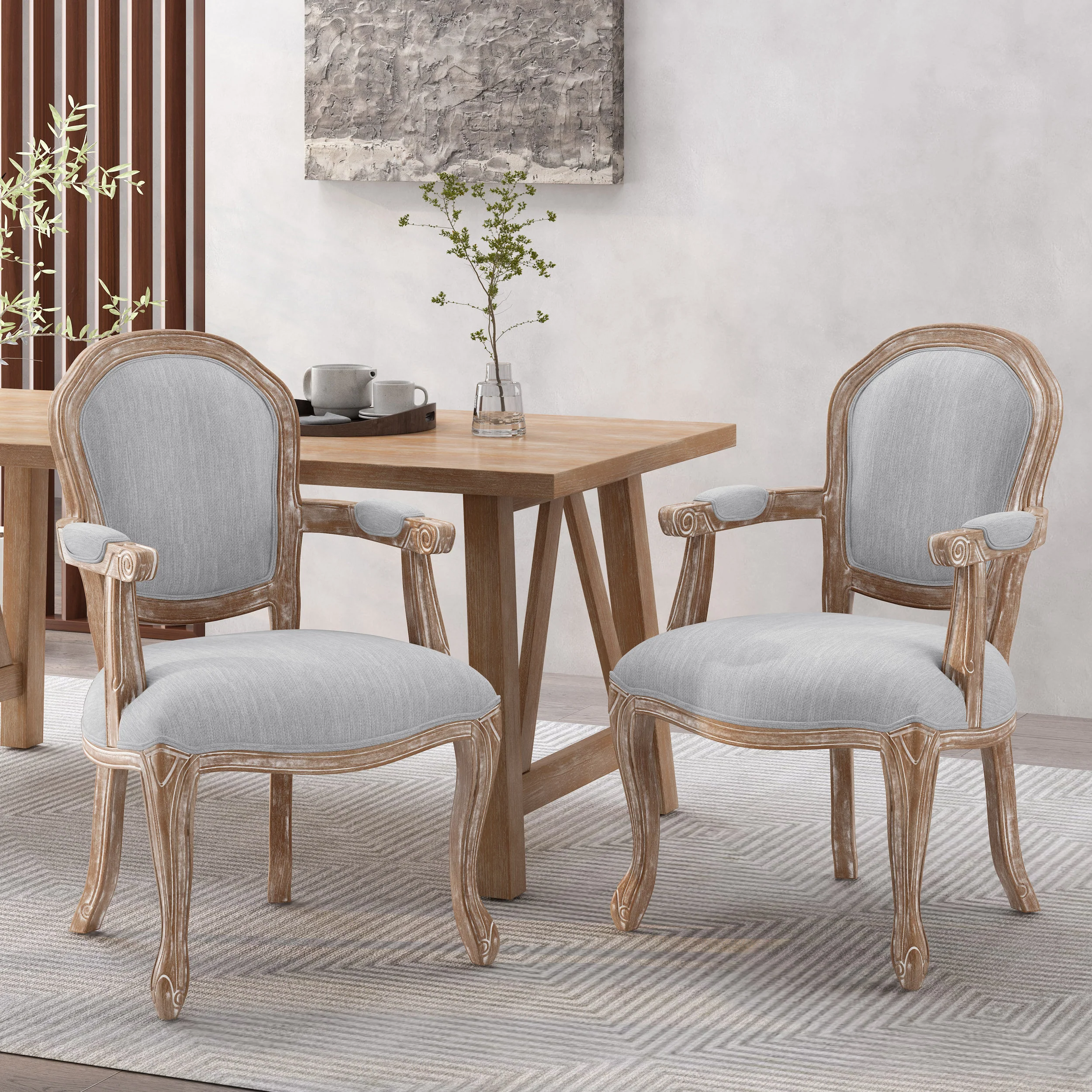 Fairgreens Traditional Upholstered Dining Chairs, Set of 2 - furnishings