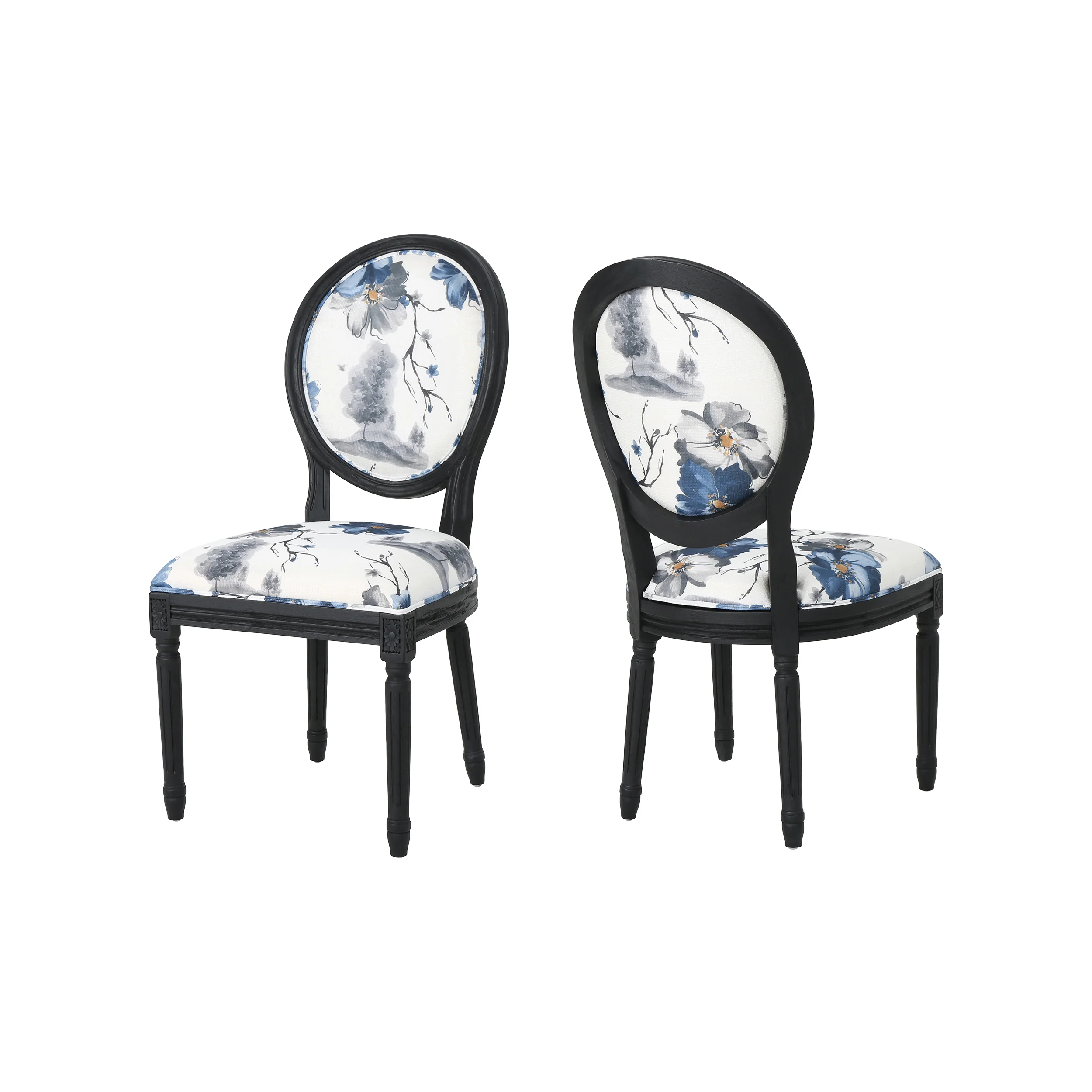 Hero Traditional Fabric Upholstered Dining Chairs with Wood Frame (Set of 2) - furnishings