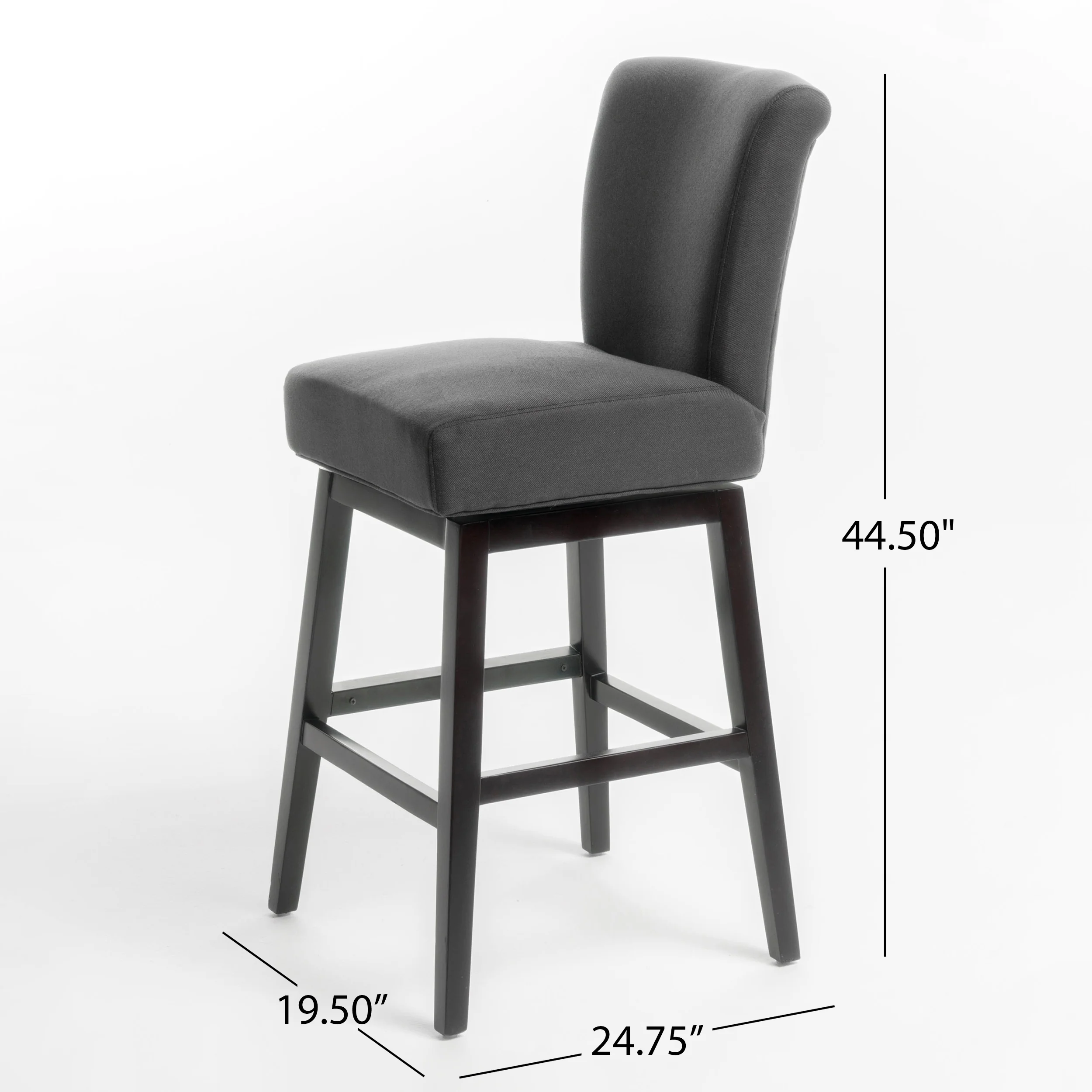 Tristan 32-Inch Fabric Swivel High Back Barstool - furnishings