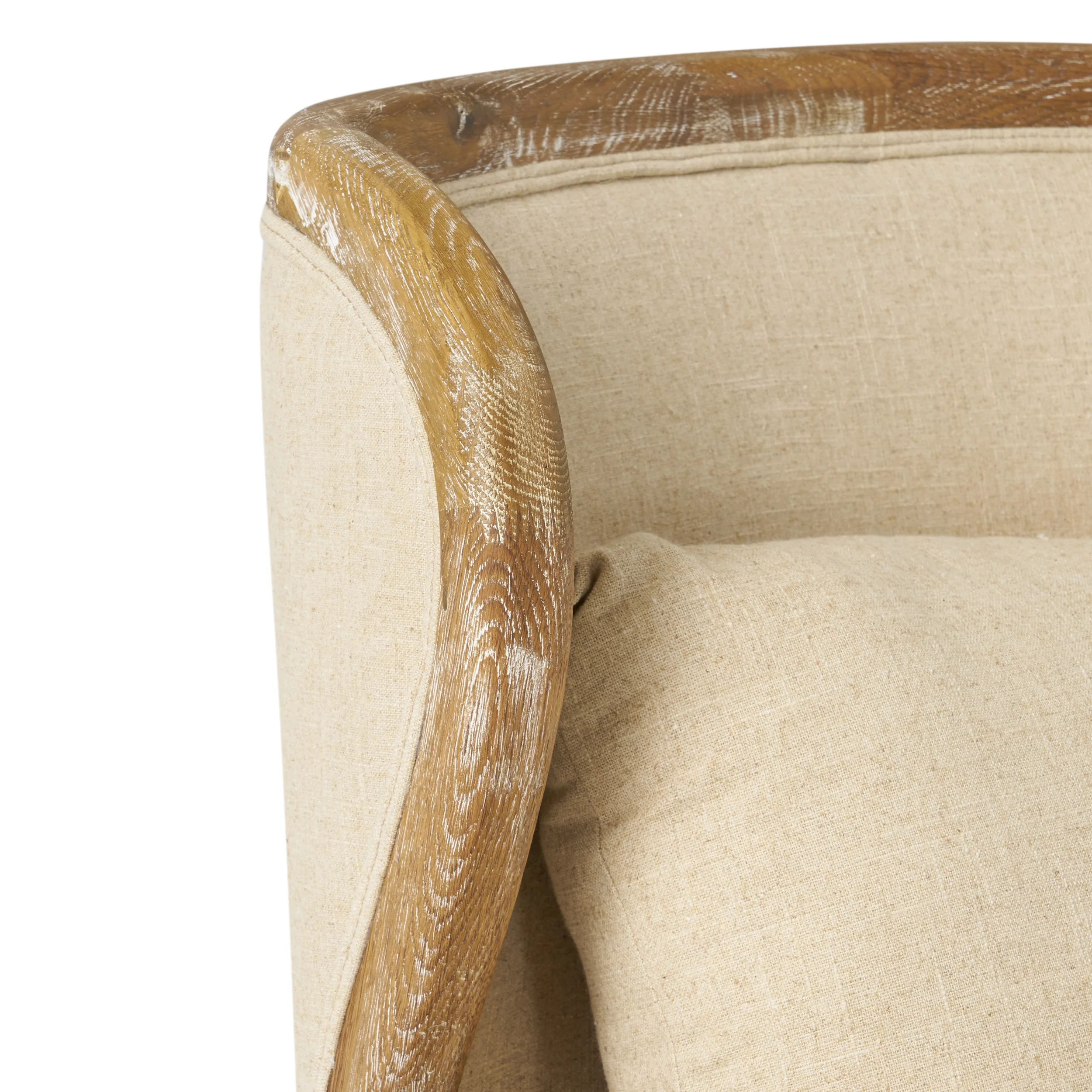 Milton Beige Fabric Wing Chair - furnishings