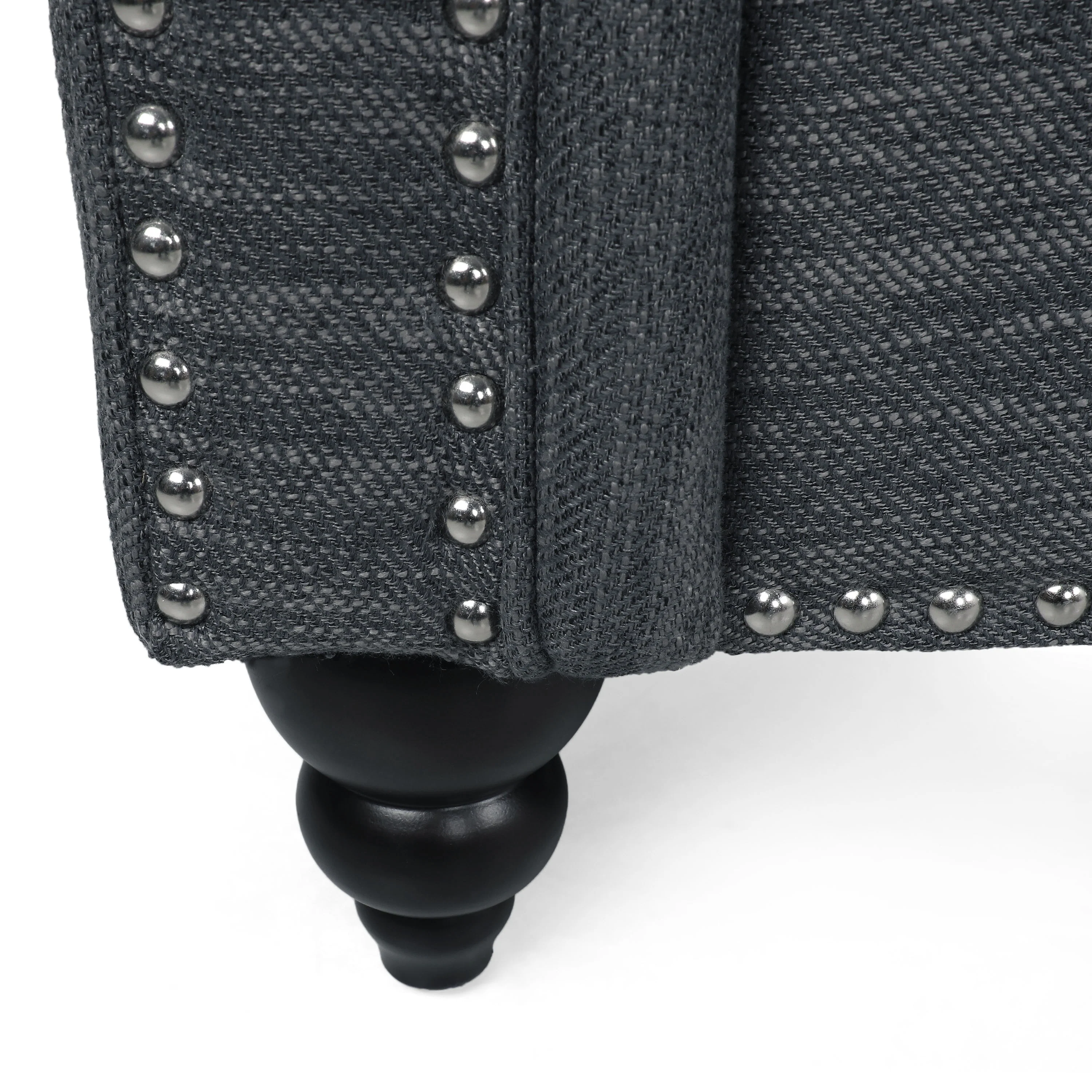 Bonny Contemporary Fabric Pillowback 3 Seater Sofa with Nailhead Trim - furnishings