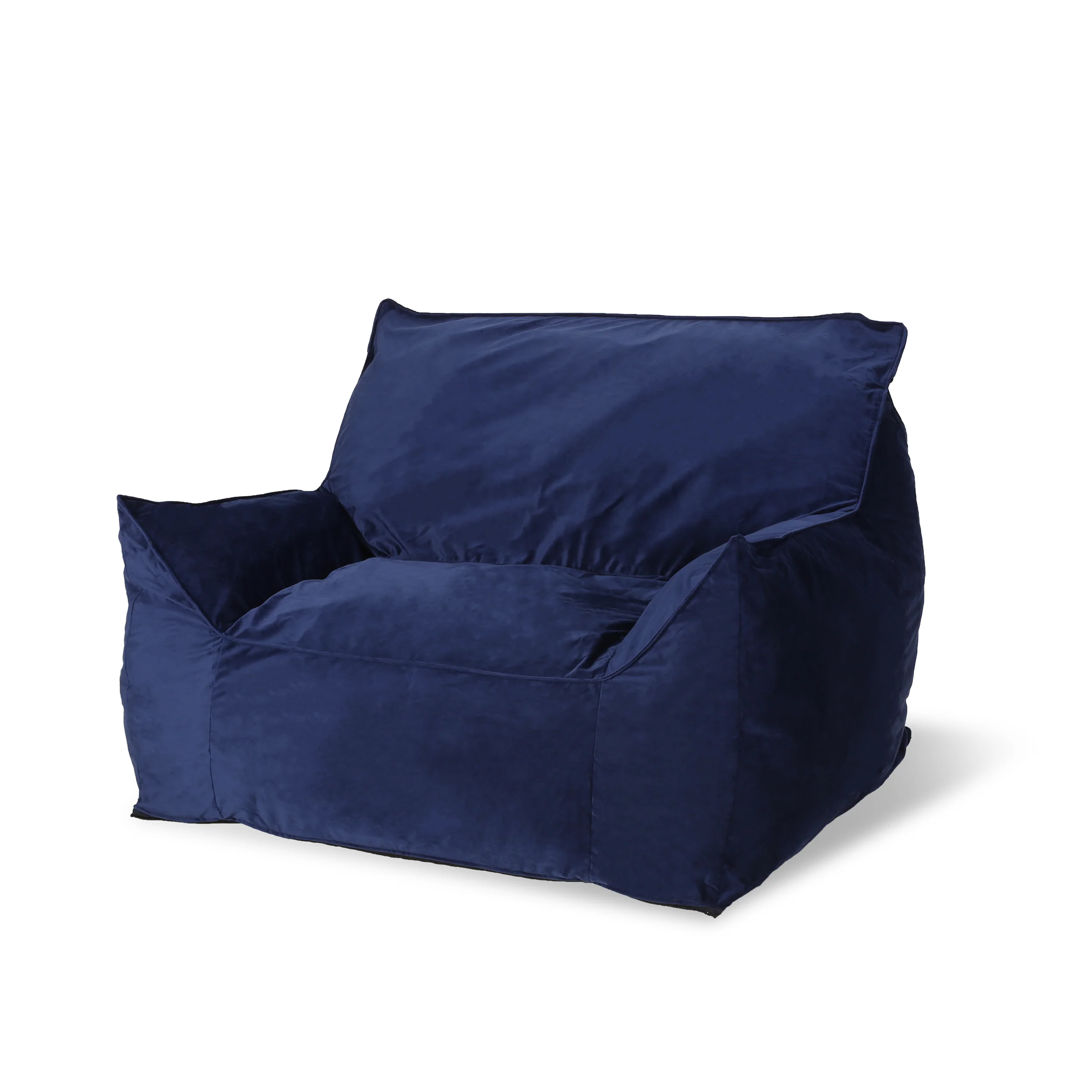Ehlen Modern Velveteen Bean Bag Chair with Armrests - furnishings