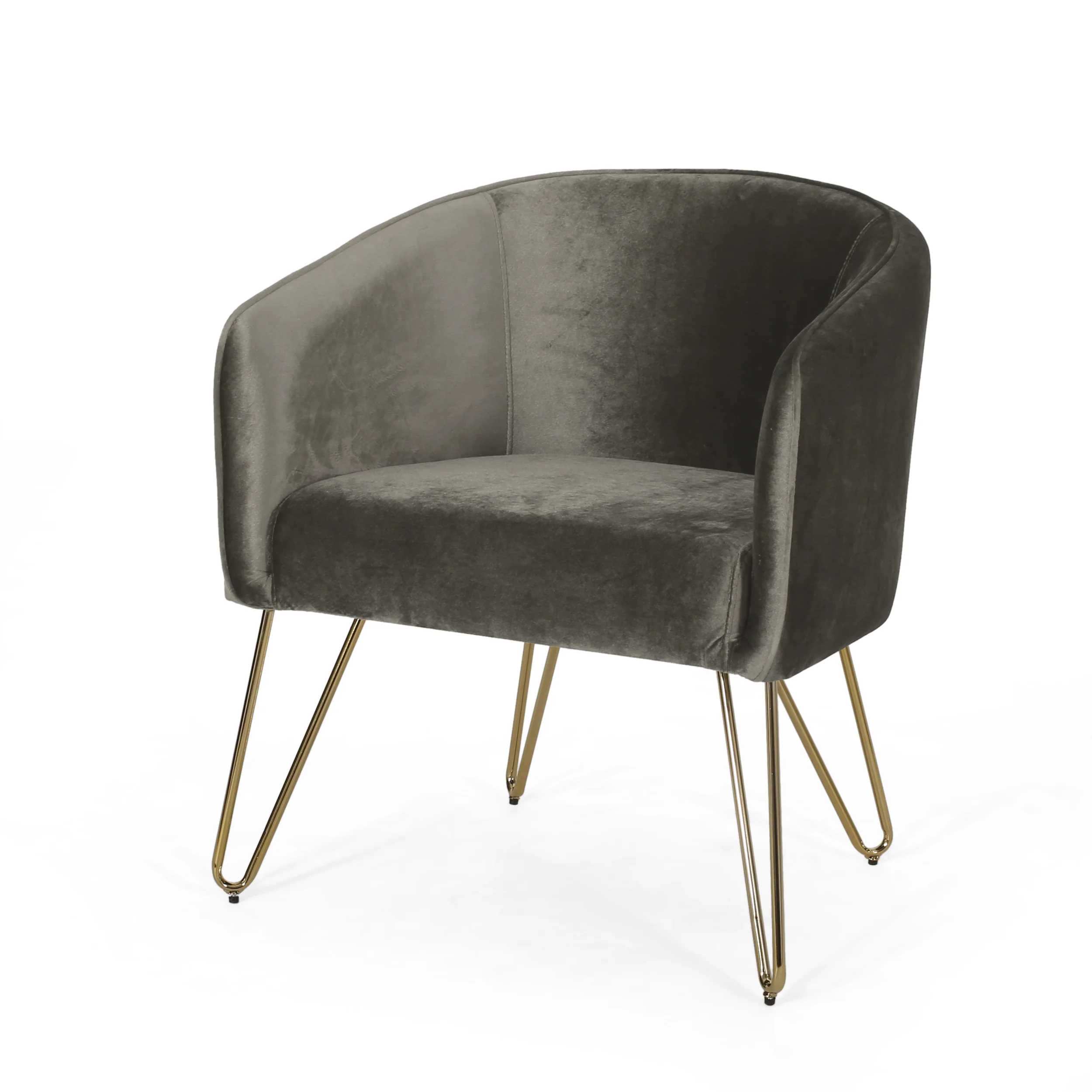 Paul Modern Glam Velvet Club Chair with Hairpin Legs - furnishings