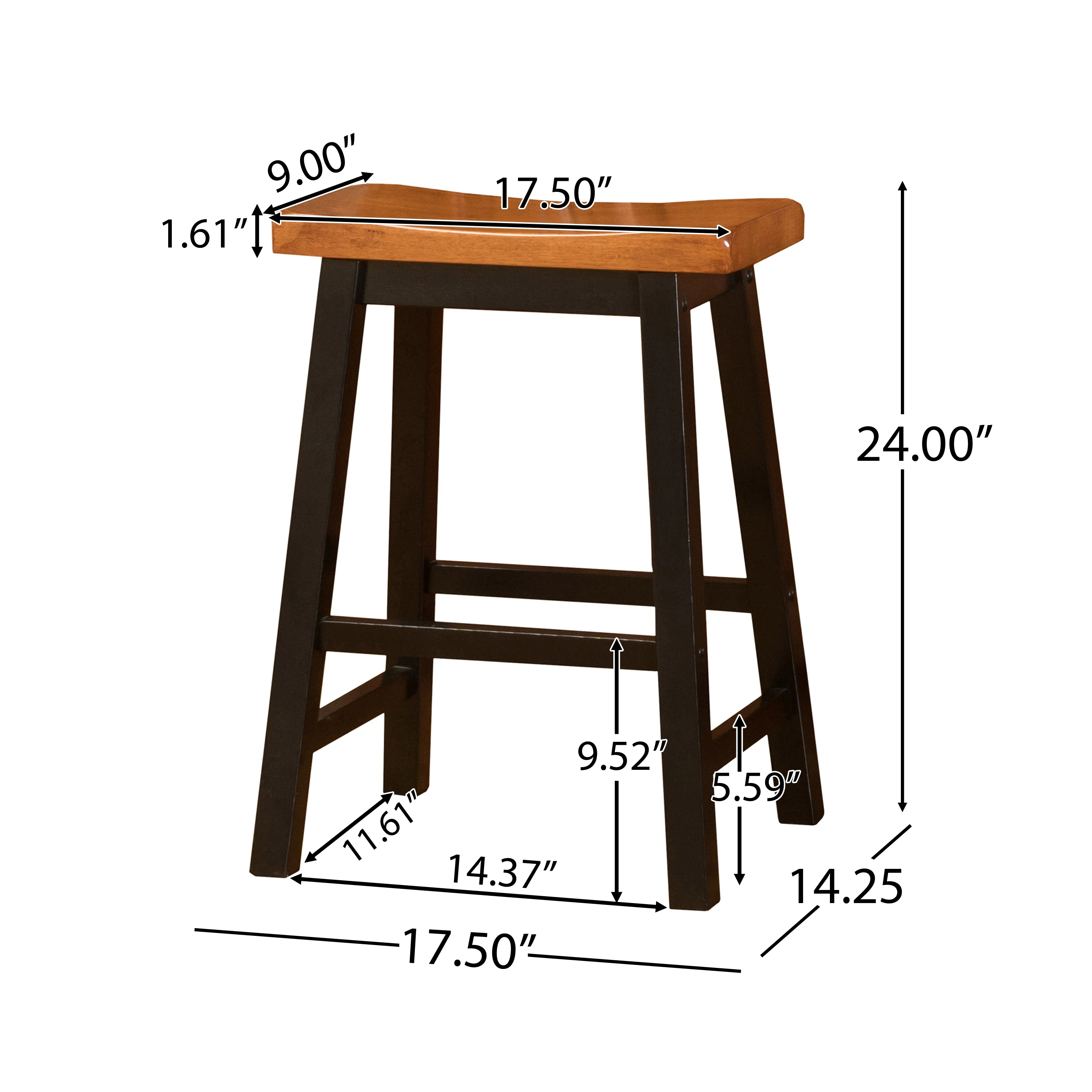 Toluca Saddle Wood 24-Inch Counter Stool (Set of 2) - furnishings