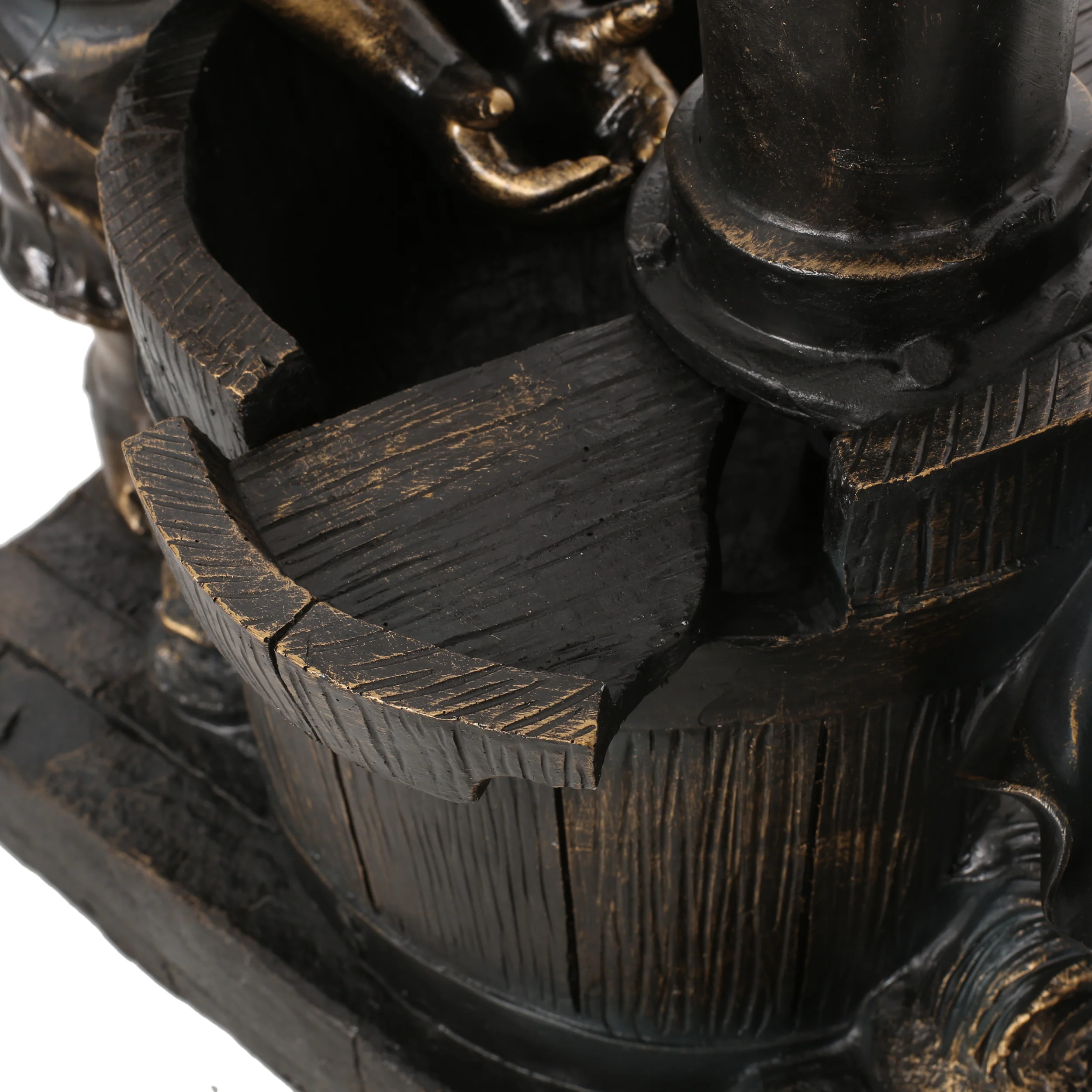 Rayle Outdoor Children at Water Pump Fountain, Dark Brown - furnishings