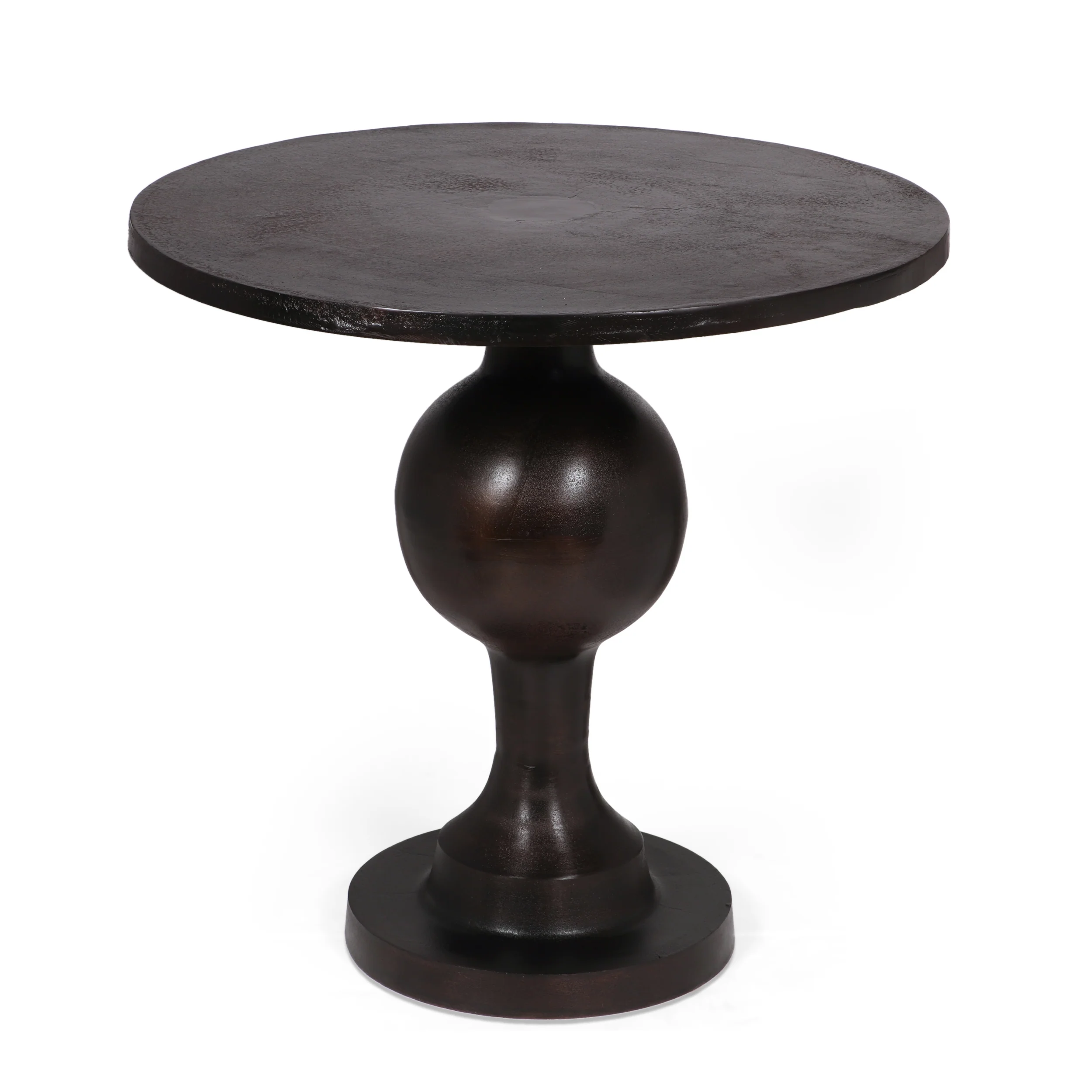 Joni Modern Handmade Aluminum Circular Dining Table, Raw Bronze - furnishings