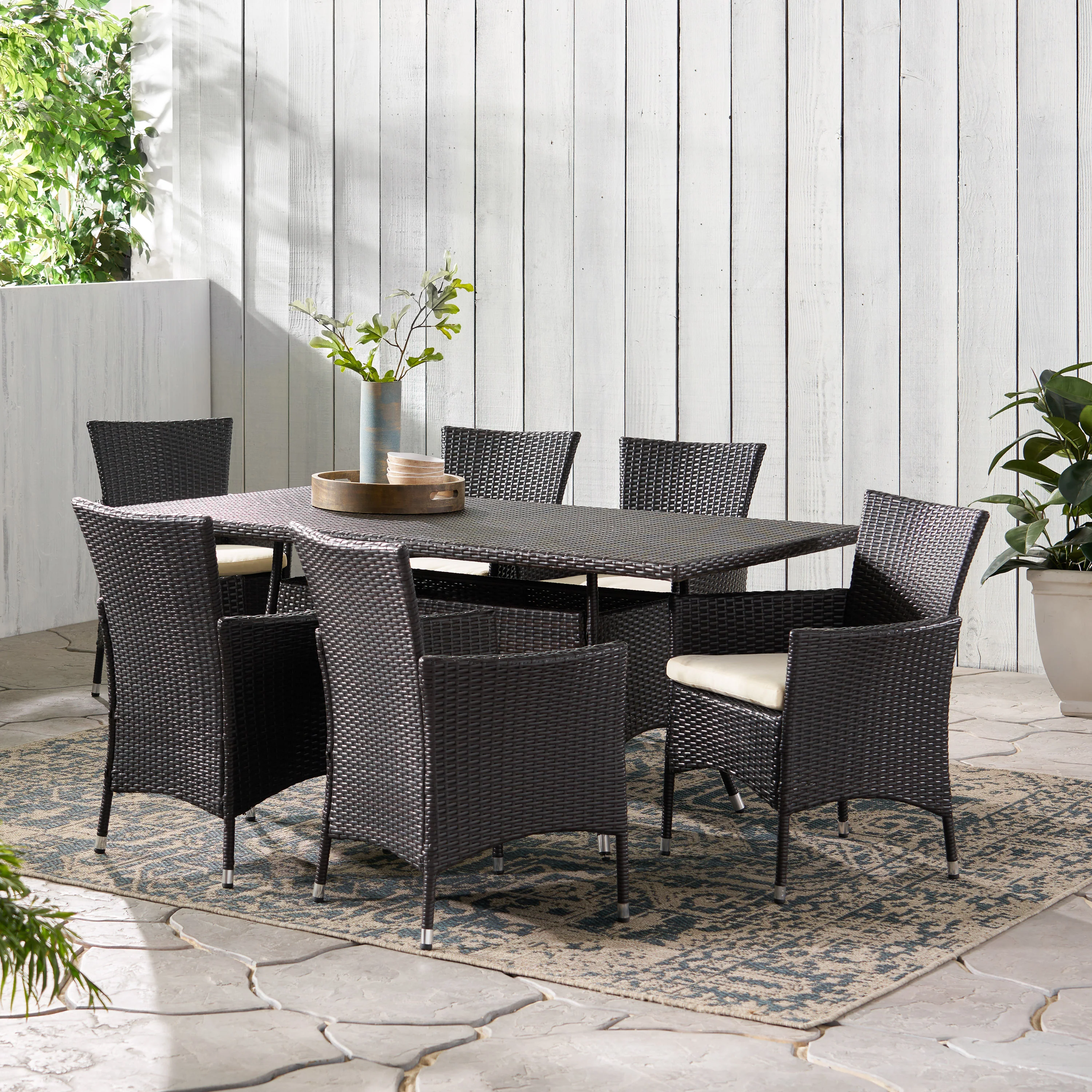 Clementine Outdoor Wicker Dining Set - furnishings