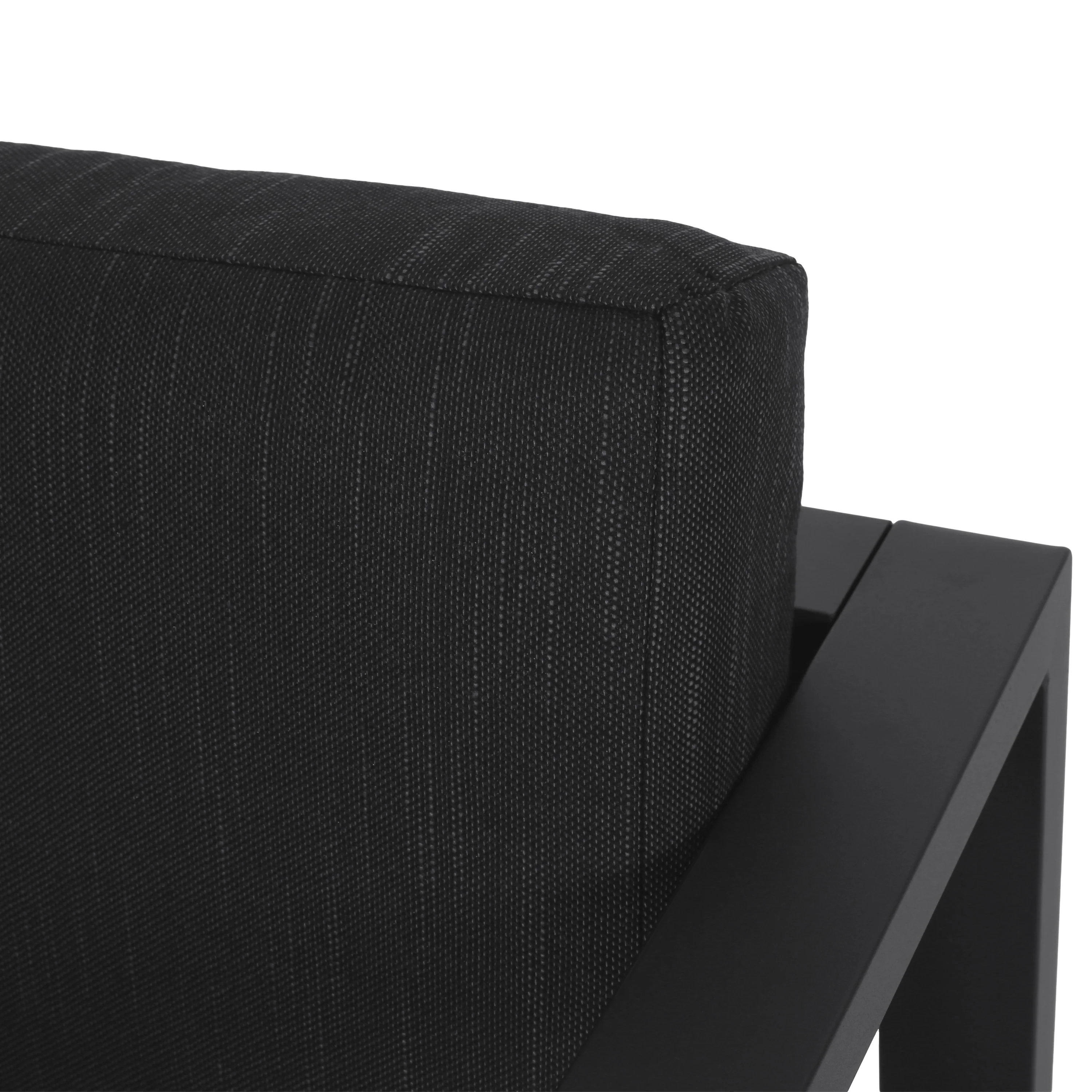 Navan Outdoor 4 Seater Aluminum Chat Set, Silver with Dark Grey Cushions - furnishings
