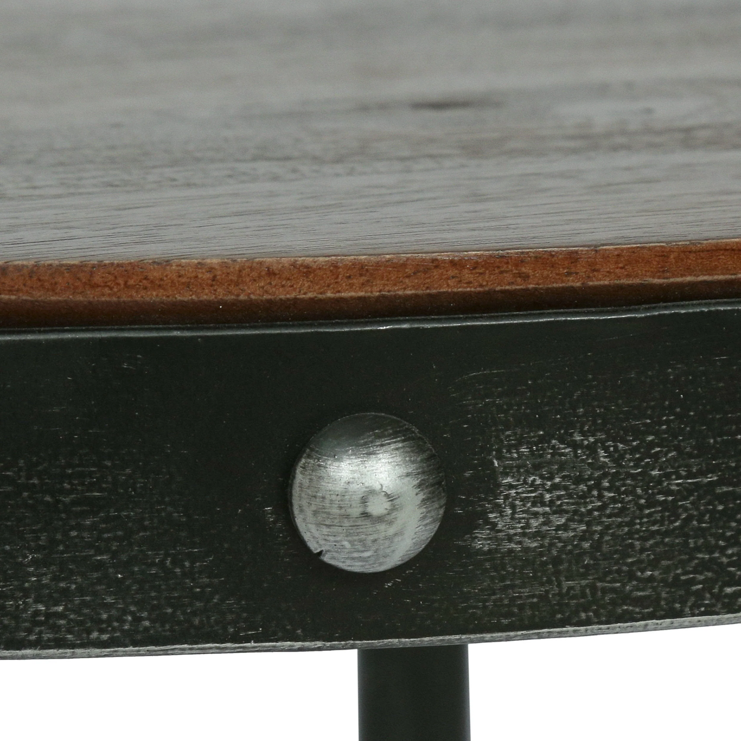 Clopton Modern Industrial Handcrafted Round Mango Wood Side Table, Brown and Antique Gunmetal - furnishings
