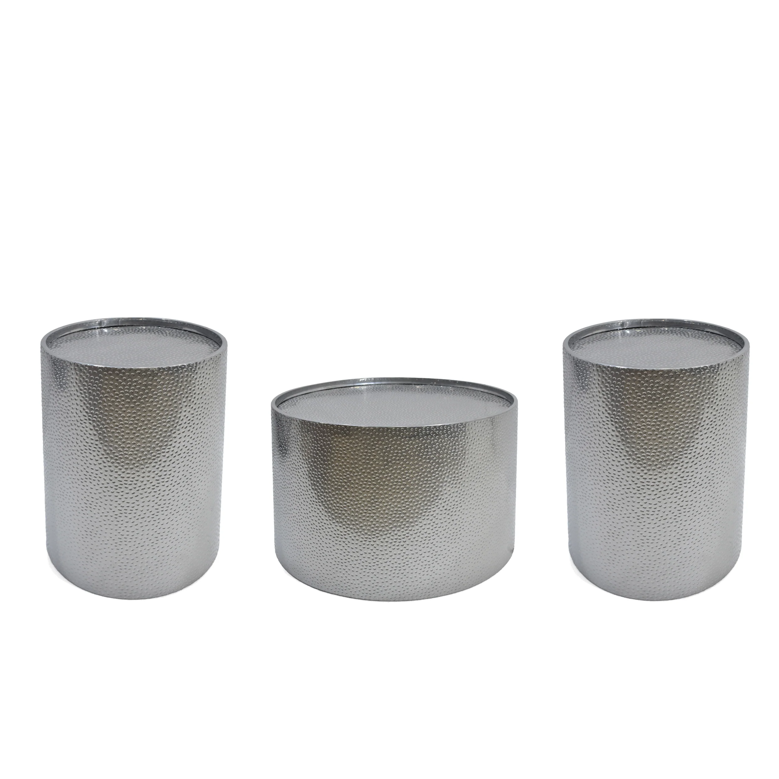 Rache Modern Round 3 Piece Iron Accent and Coffee Table Set - furnishings