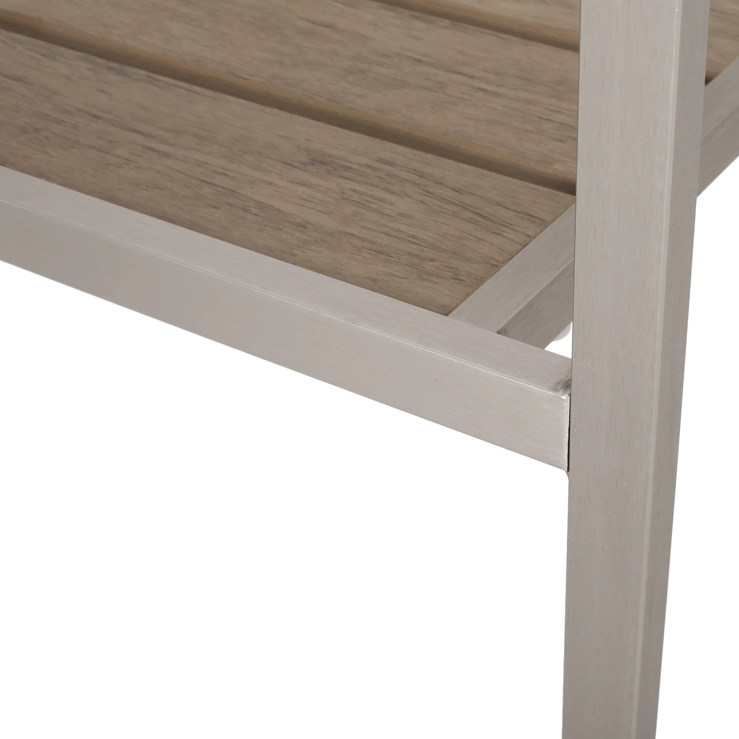 Cherie Outdoor Modern Aluminum 4 Seater Dining Set with Faux Wood Seats - furnishings