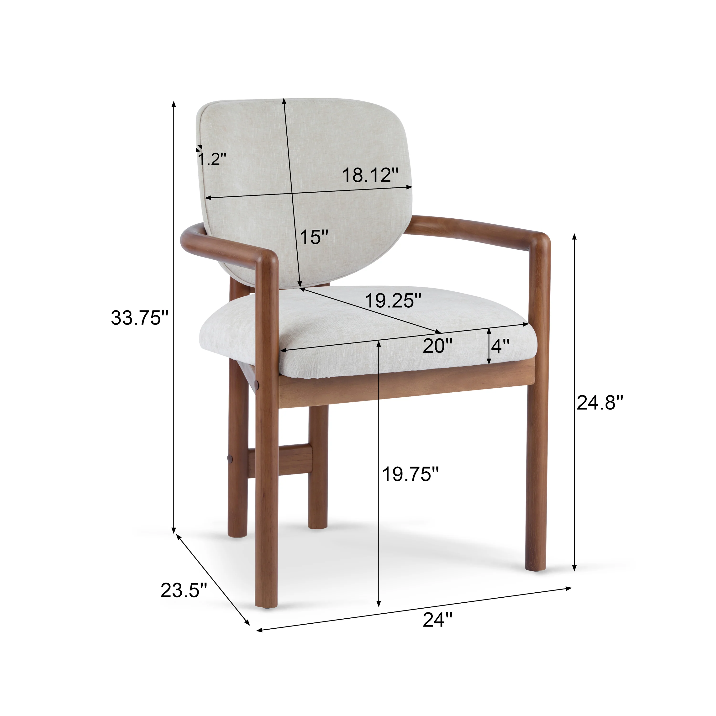 Fluffy Modern Rubberwood Upholstered Dining Chairs - furnishings