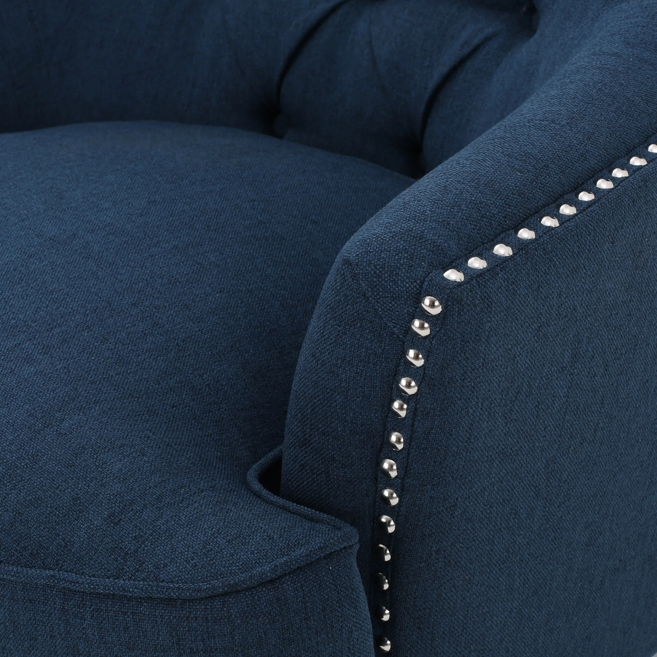 Alfred Button Tufted Fabric Club Chair - furnishings