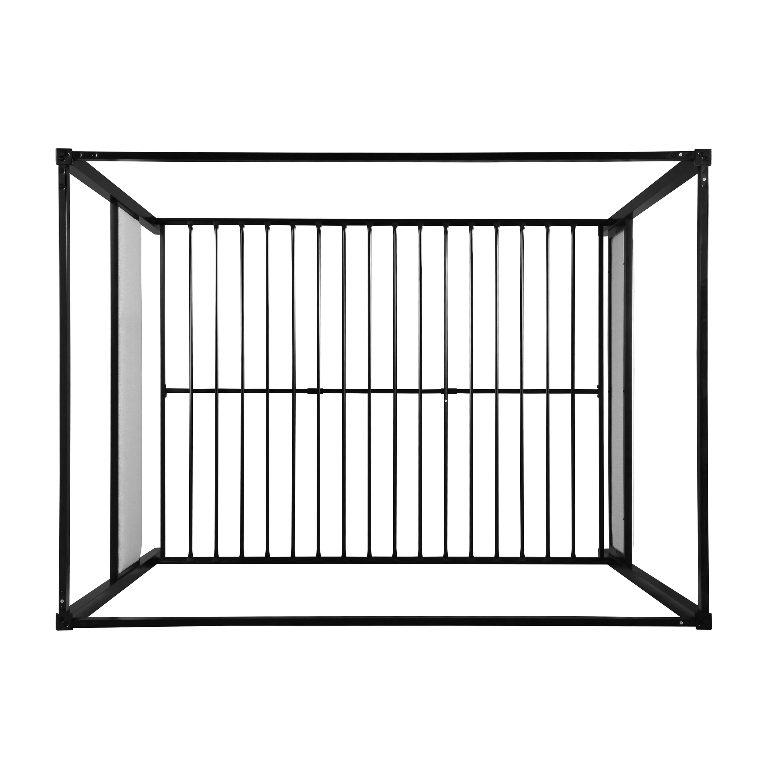 Kama Traditional Fabric Canopy Queen Bed with Iron Frame - furnishings