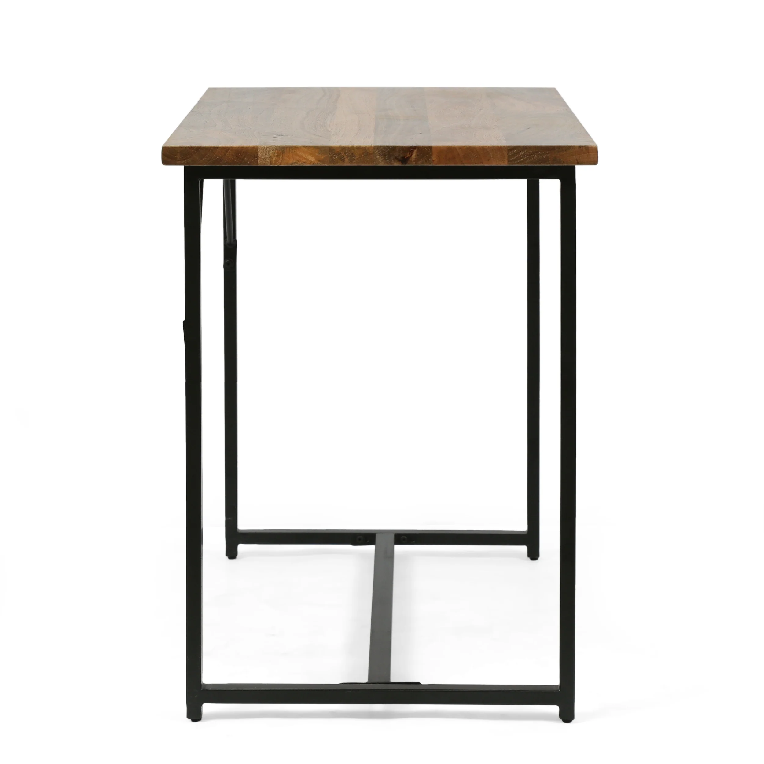 Addyston Modern Industrial Handmade Mango Wood Console Table, Honey Brown and Black - furnishings