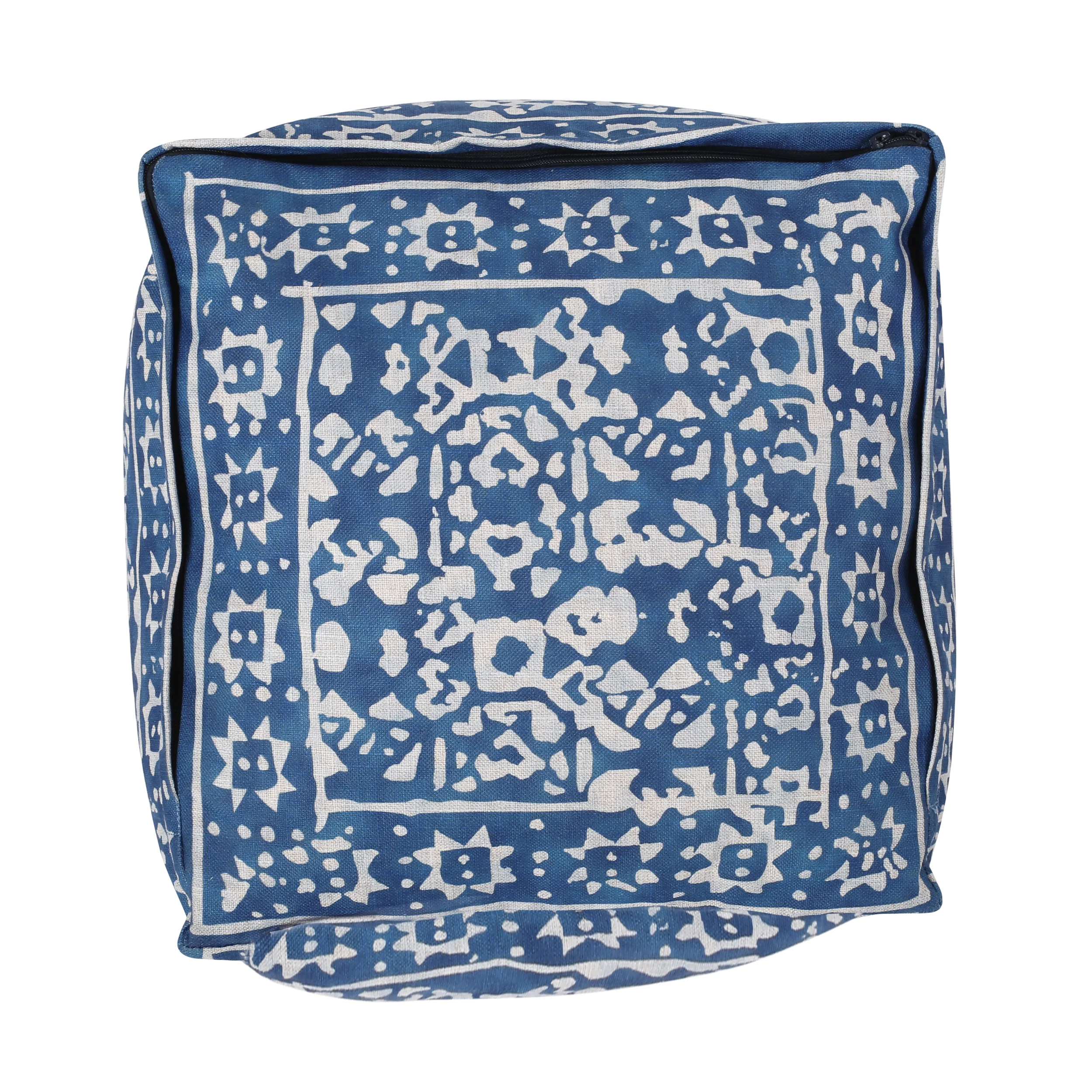 Catron Contemporary Fabric Cube Pouf - furnishings
