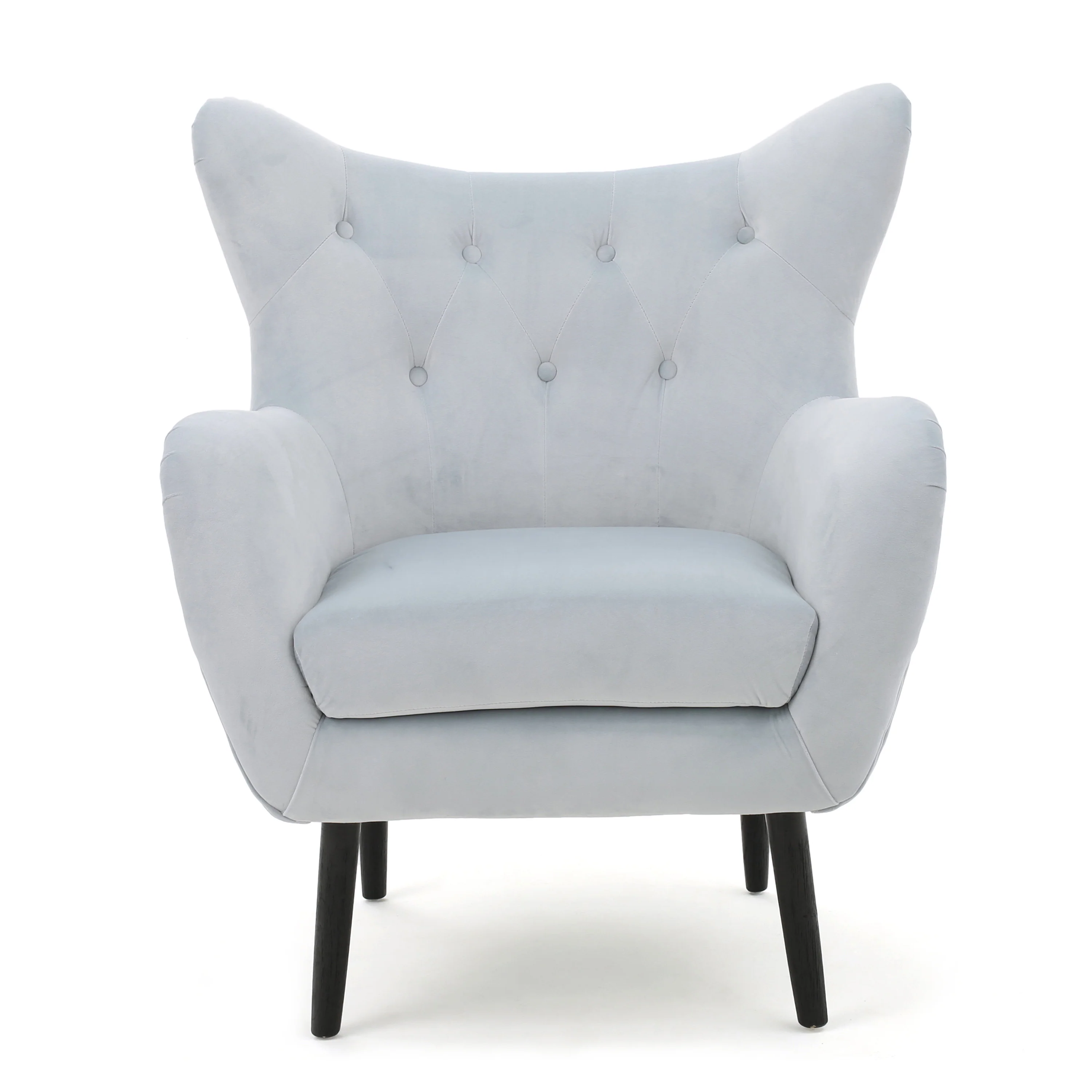 Mae Velvet Tufted Wingback Armchair - furnishings
