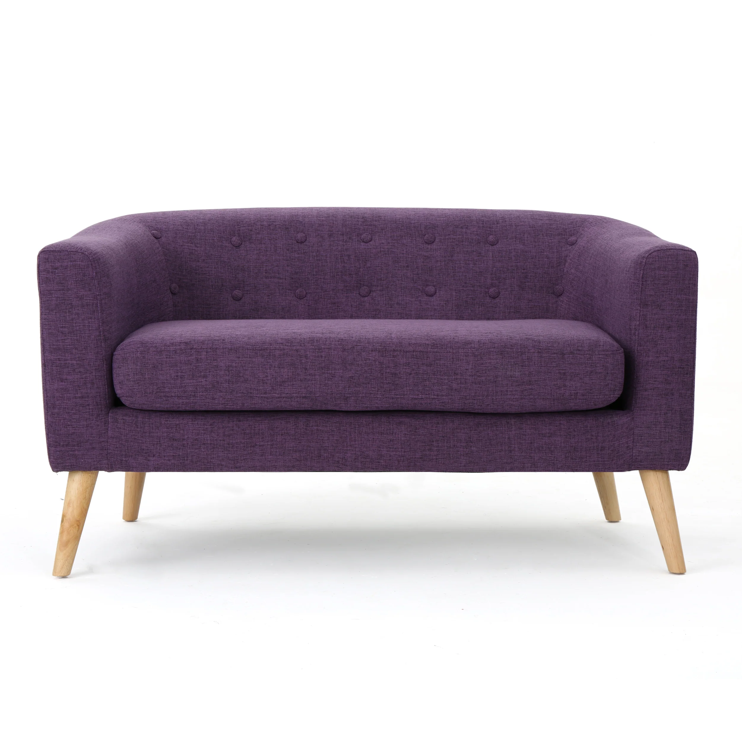 Brony Button Back Mid Century Fabric Modern Loveseat - furnishings
