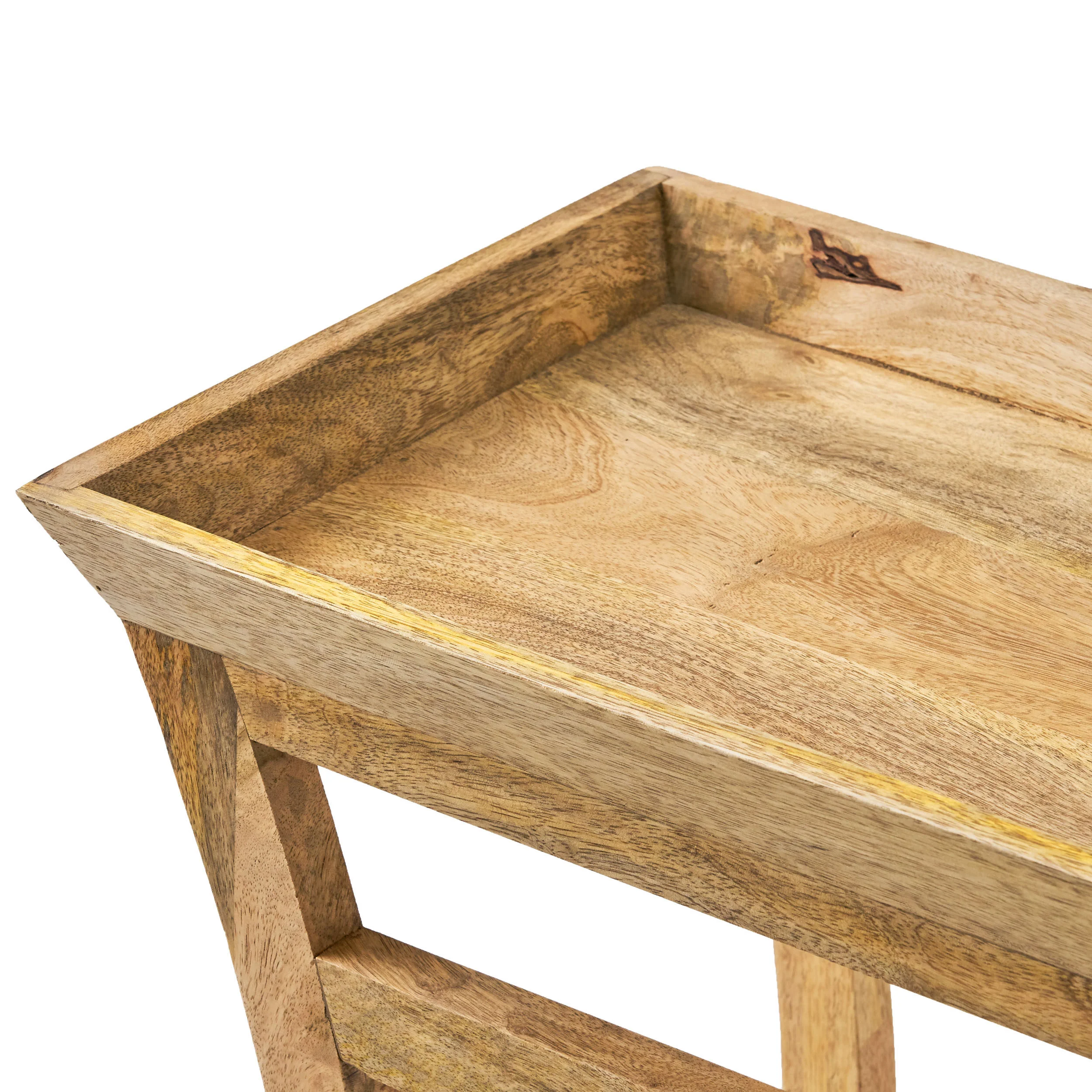Thelen Rustic Handcrafted Mango Wood Console Table, Natural - furnishings