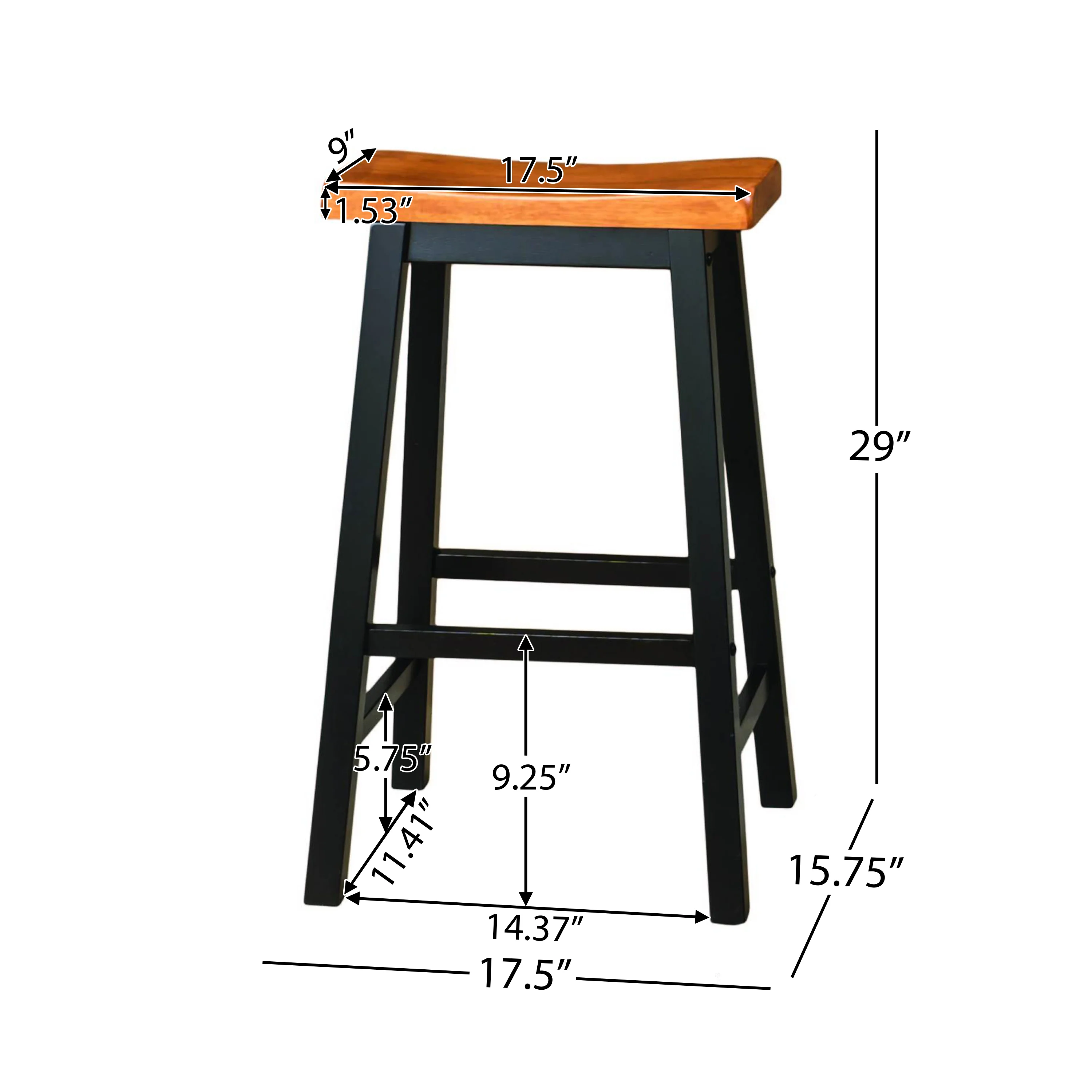 Toluca Saddle Wood 29-Inch Barstool (Set of 2) - furnishings