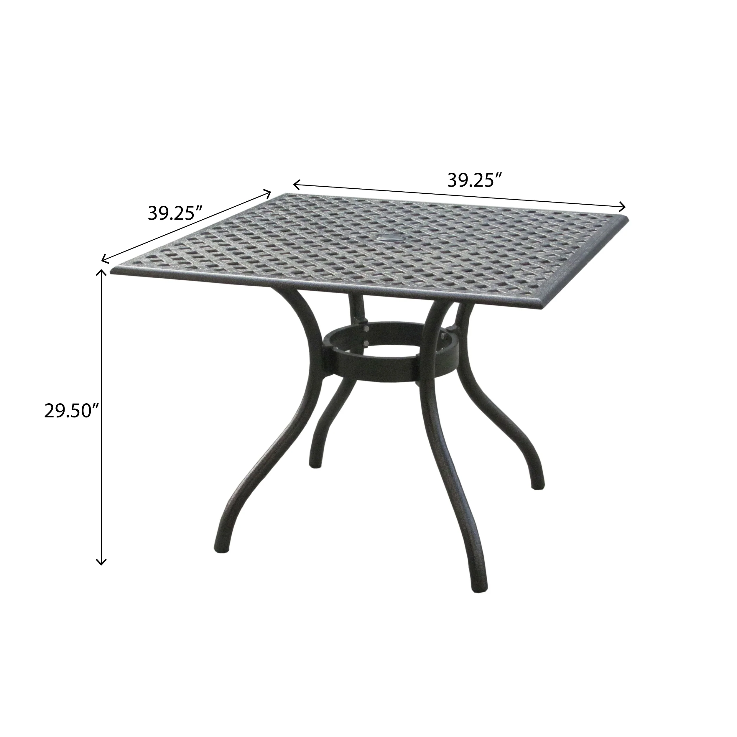 Marietta Traditional Outdoor 5-Piece Black Sand Cast Aluminum Dining Set - furnishings