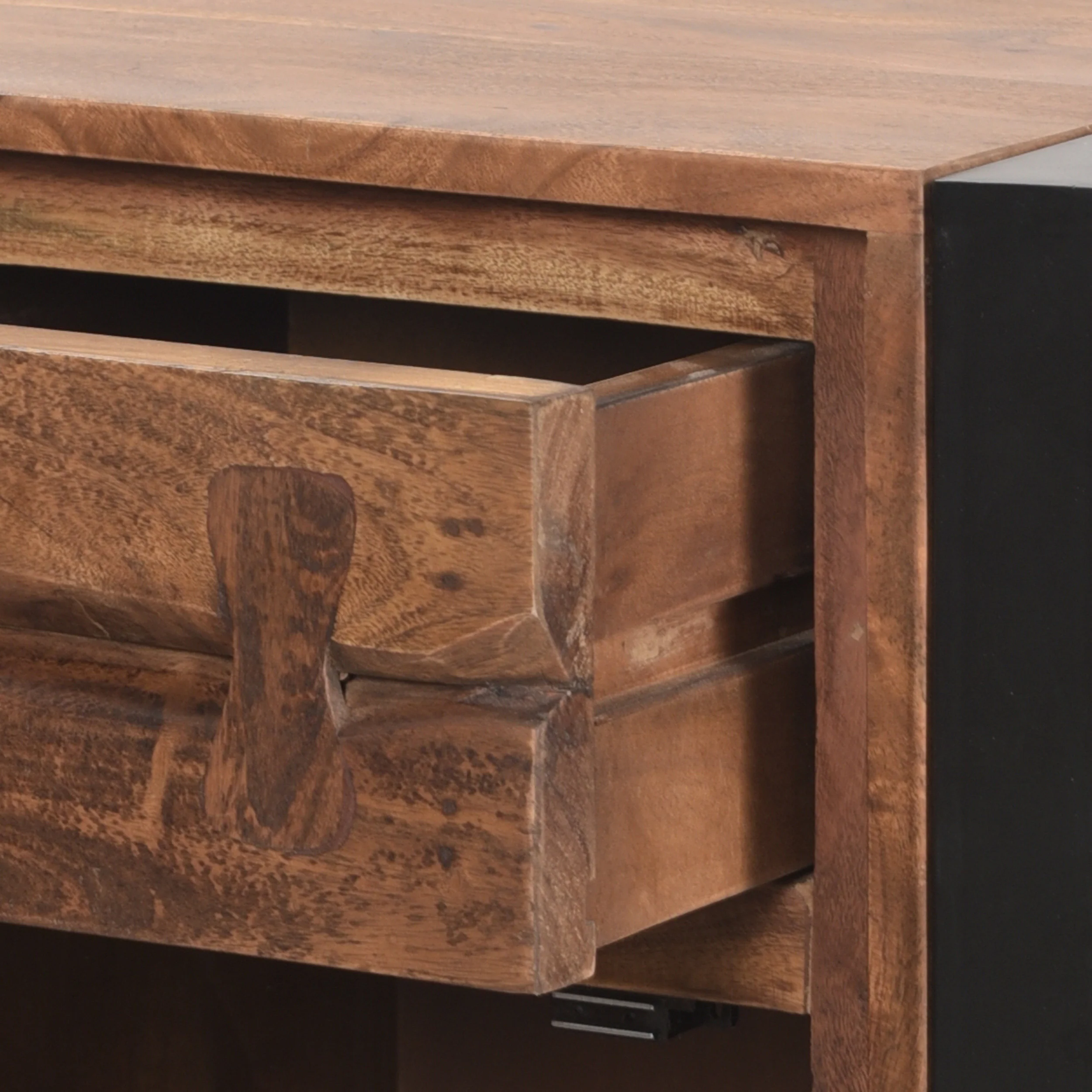 Raiya Handcrafted Boho Acacia Wood Cabinet - furnishings