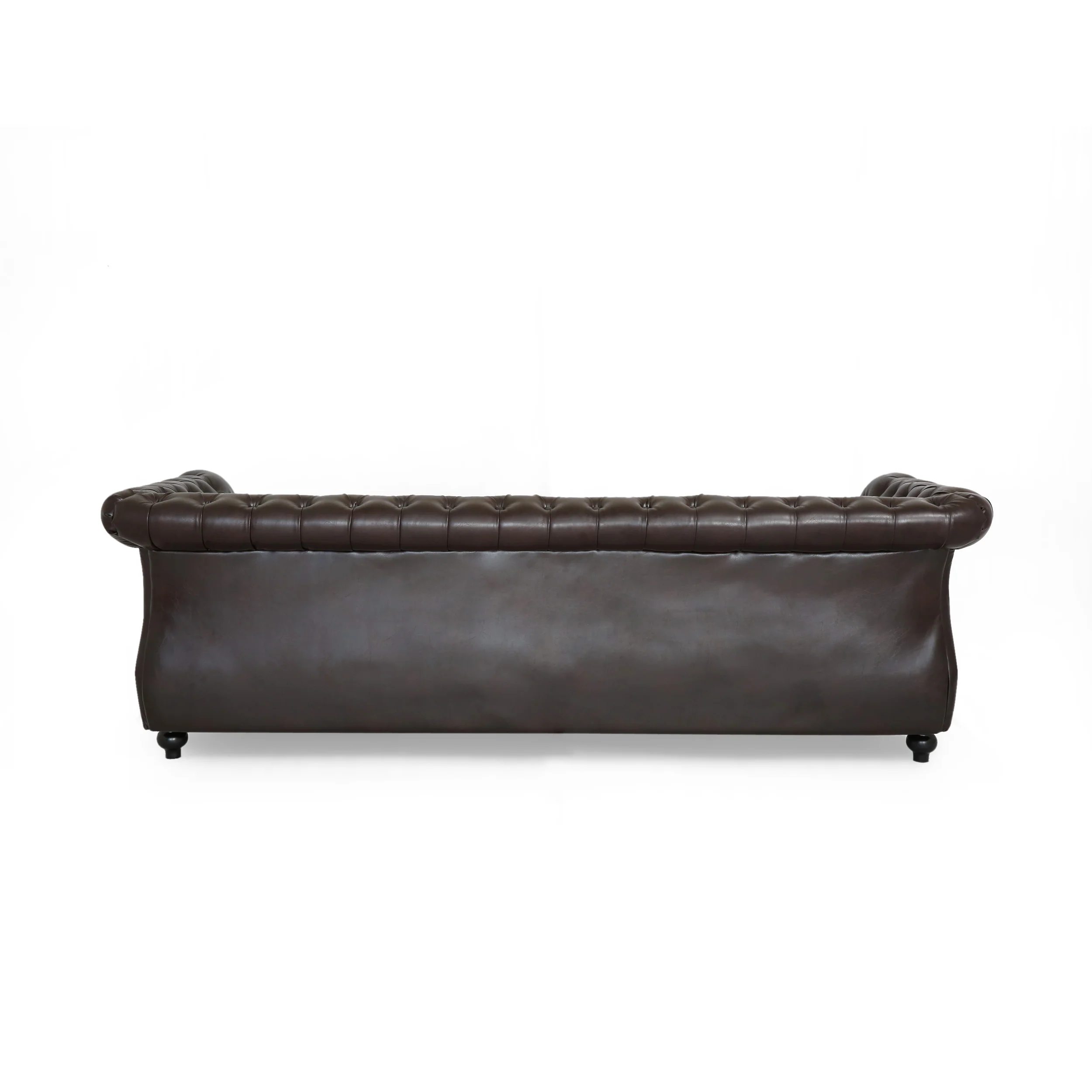 Vita Chesterfield Tufted Leather Sofa with Scroll Arms - furnishings