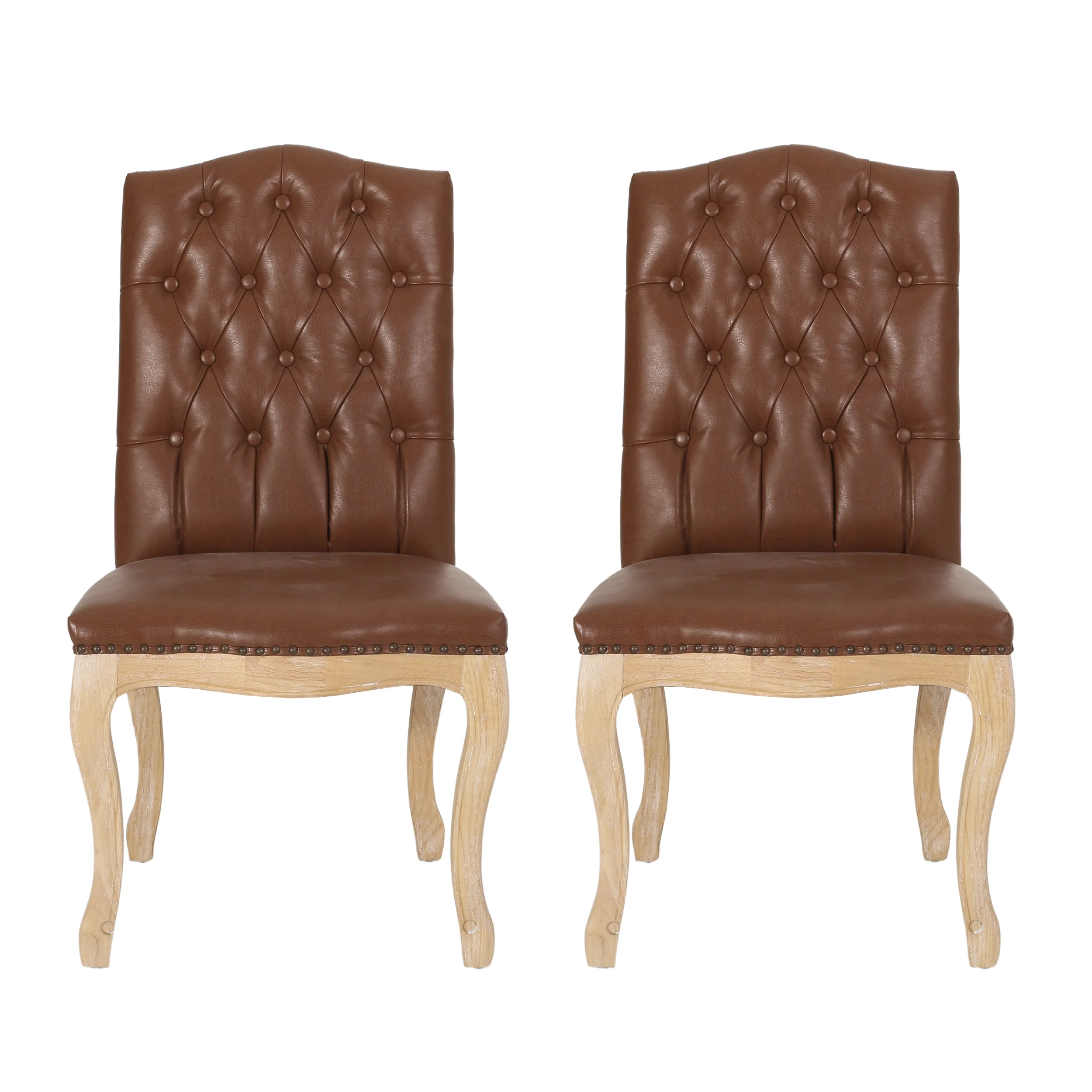Cello Contemporary Faux Leather Dining Chairs, Set of 2 - furnishings