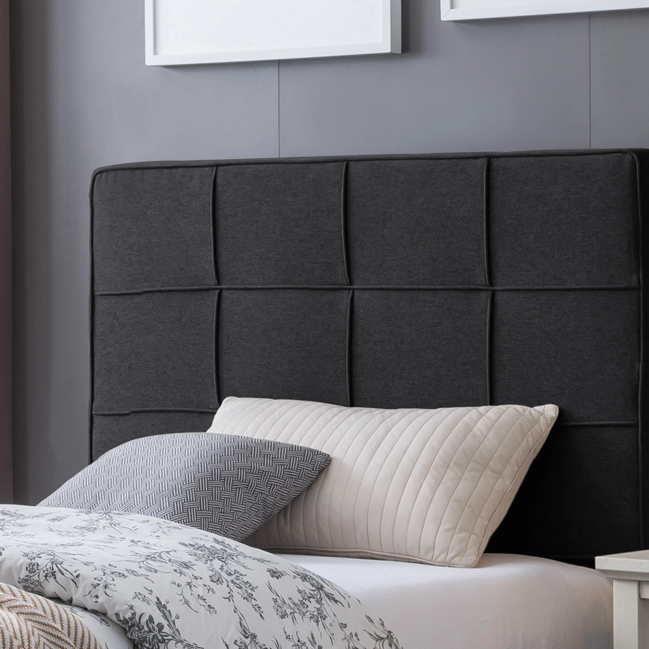 Salome Fully-Upholstered Platform Bed Frame, Low-Profile,  Contemporary - furnishings