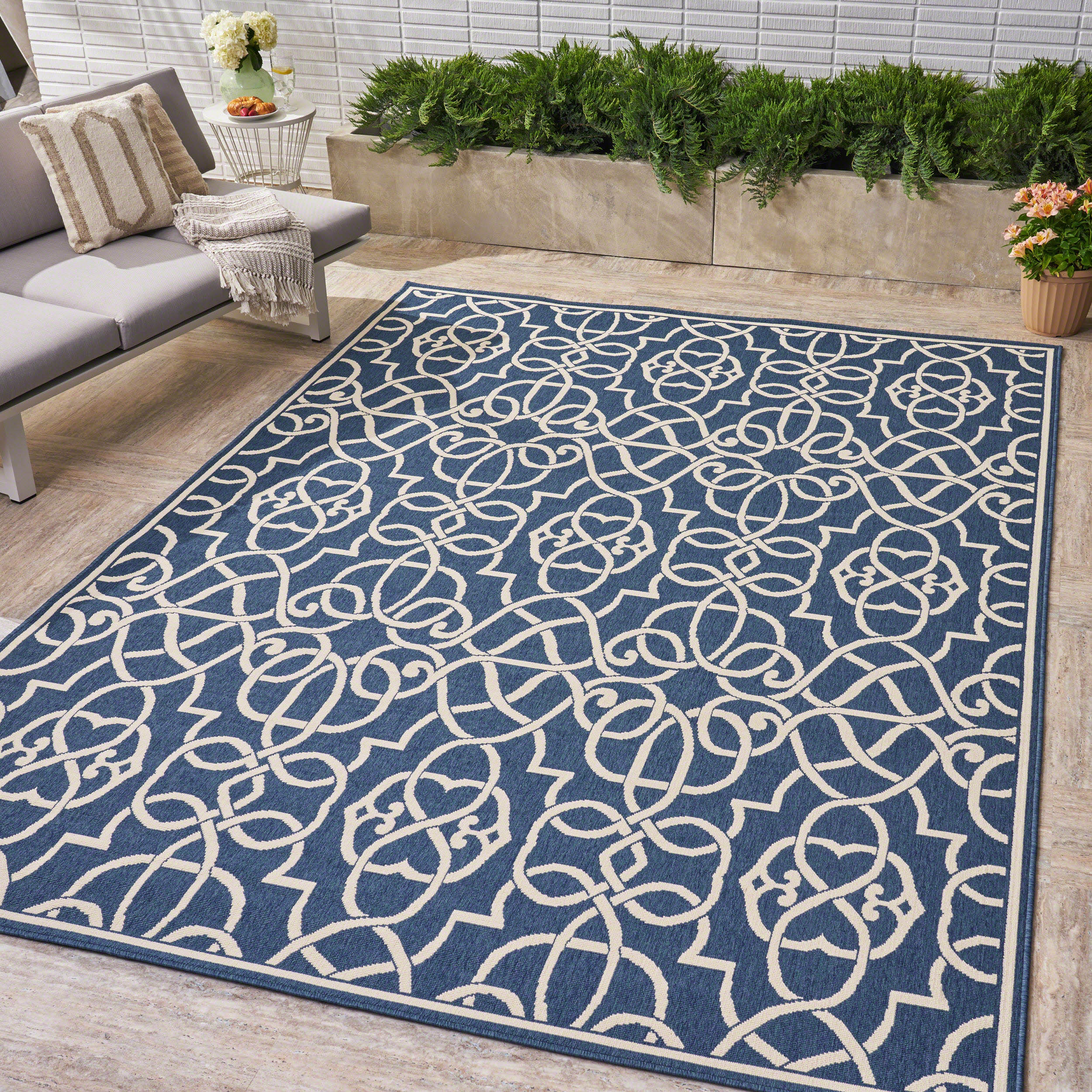 Alfonso Outdoor Geometric Area Rug - furnishings