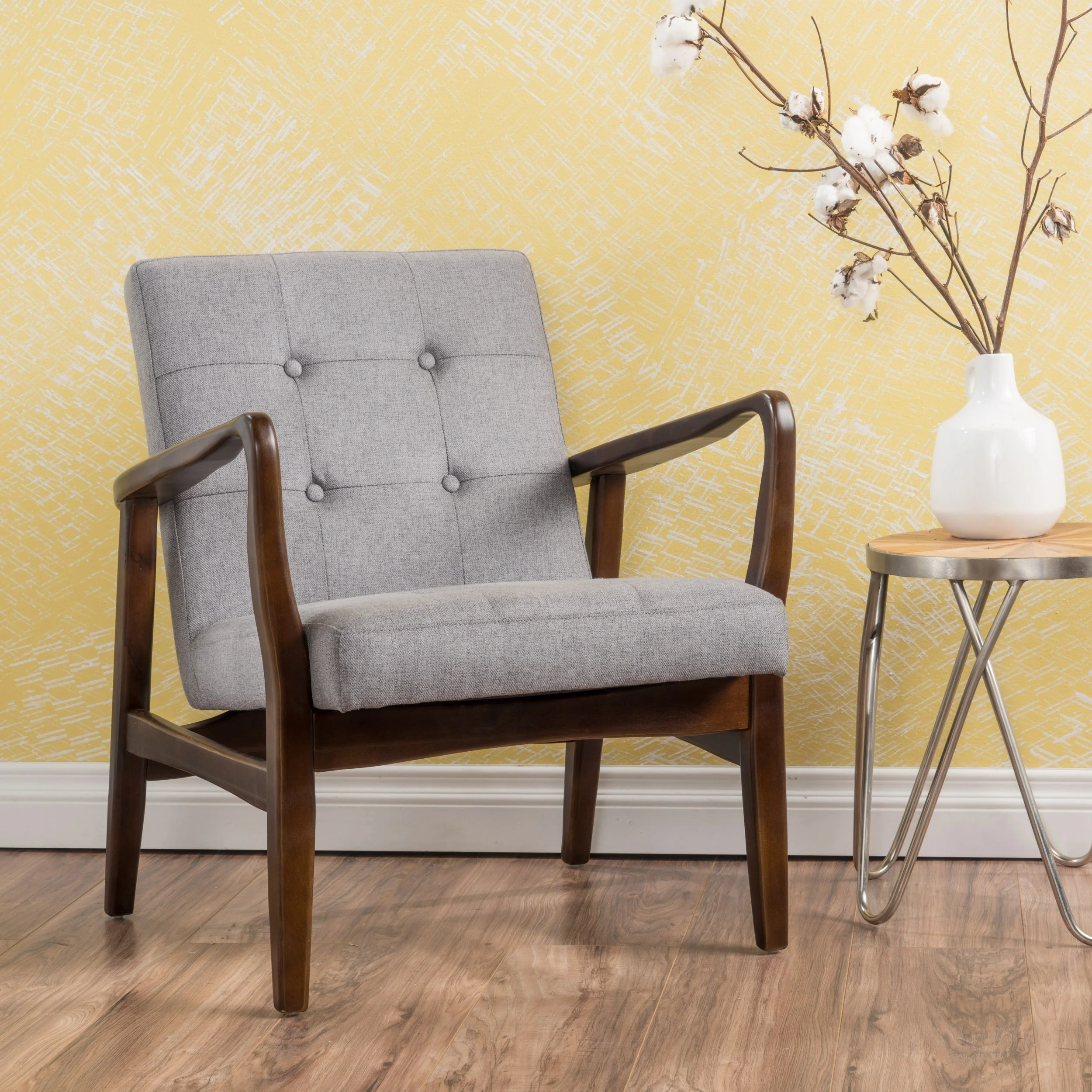 Gunther French-Style Contemporary Fabric Club Chair - furnishings