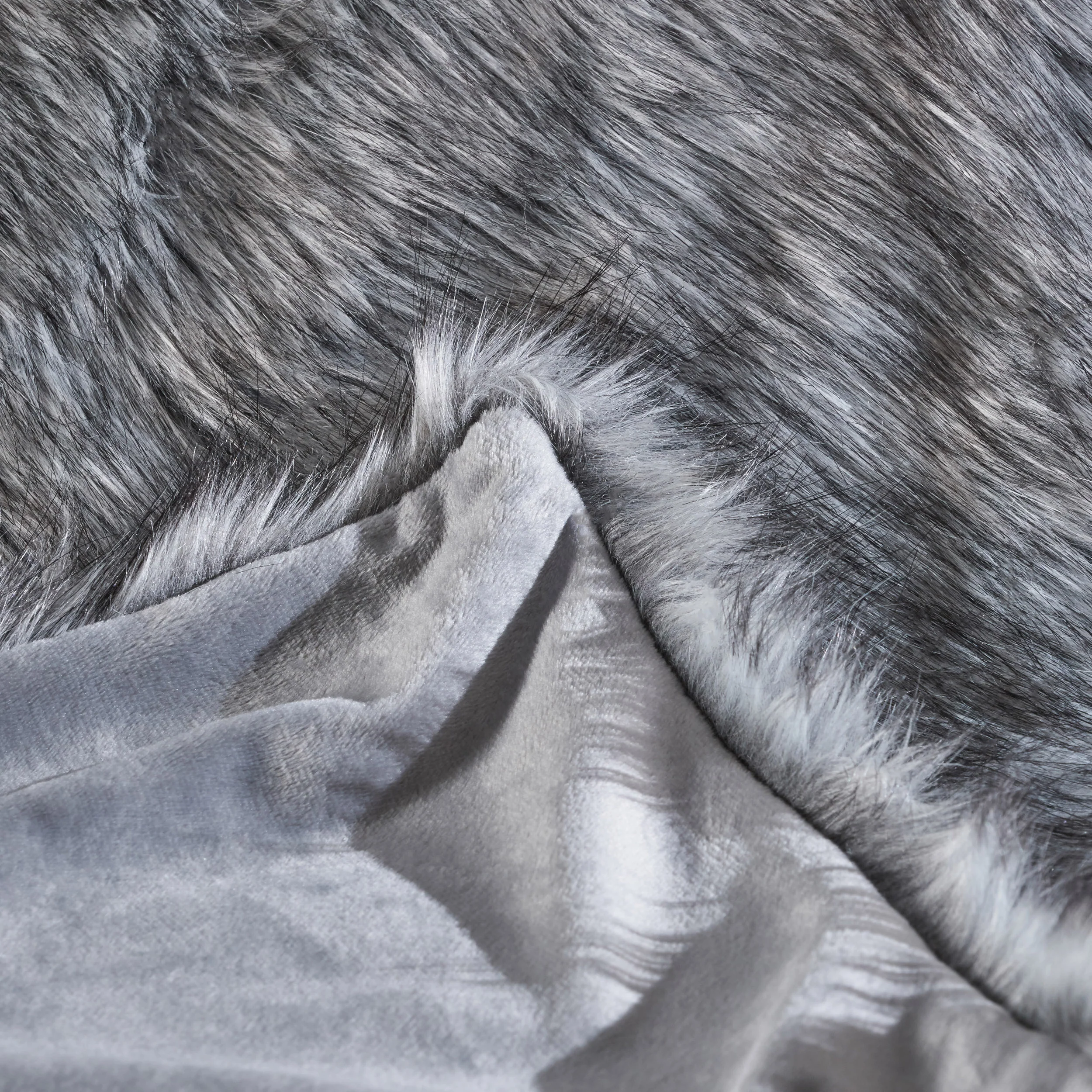 Laraine Modern Glam Rectangular Taupe Faux Fur Throw Blanket - furnishings