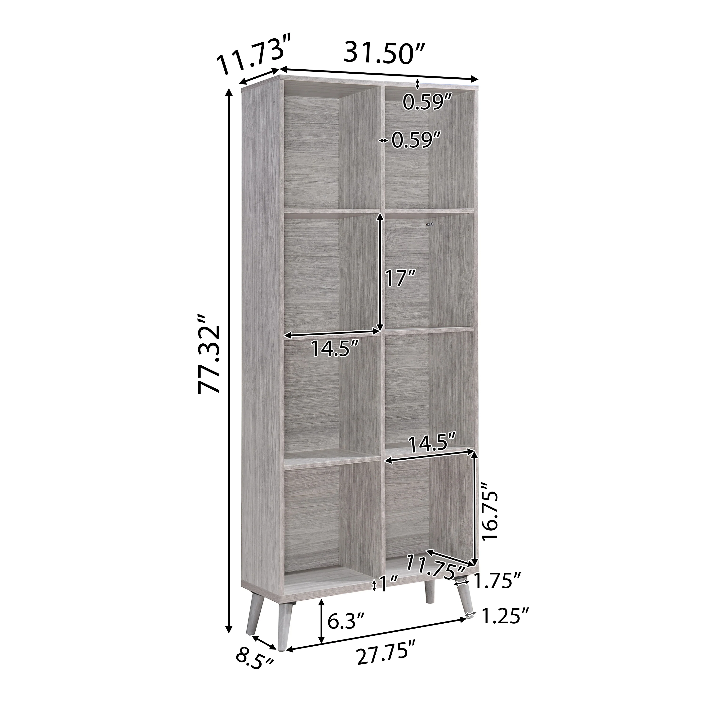 Eloise Mid Century Modern Bookcase - furnishings