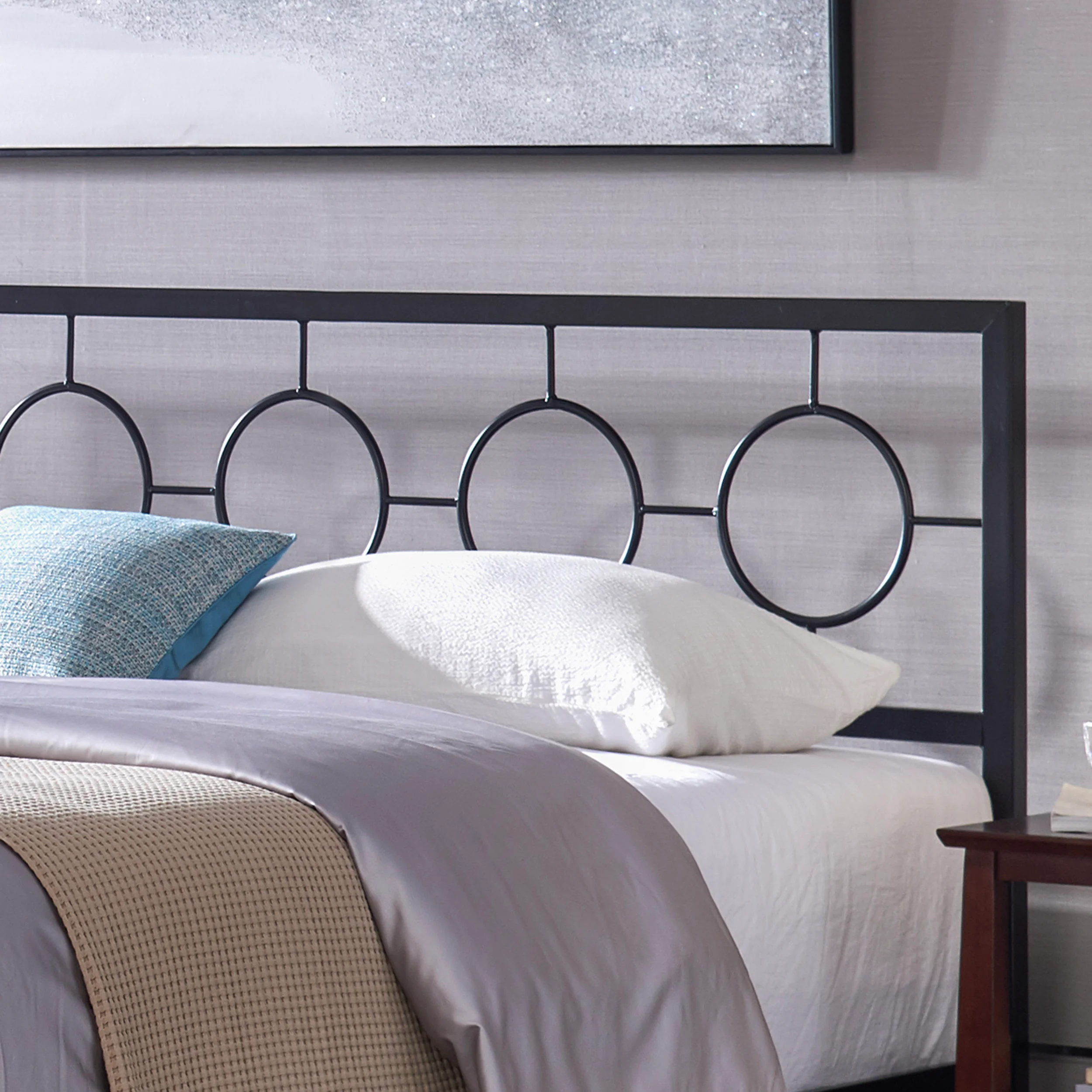 Doris Modern Iron King Bed - furnishings