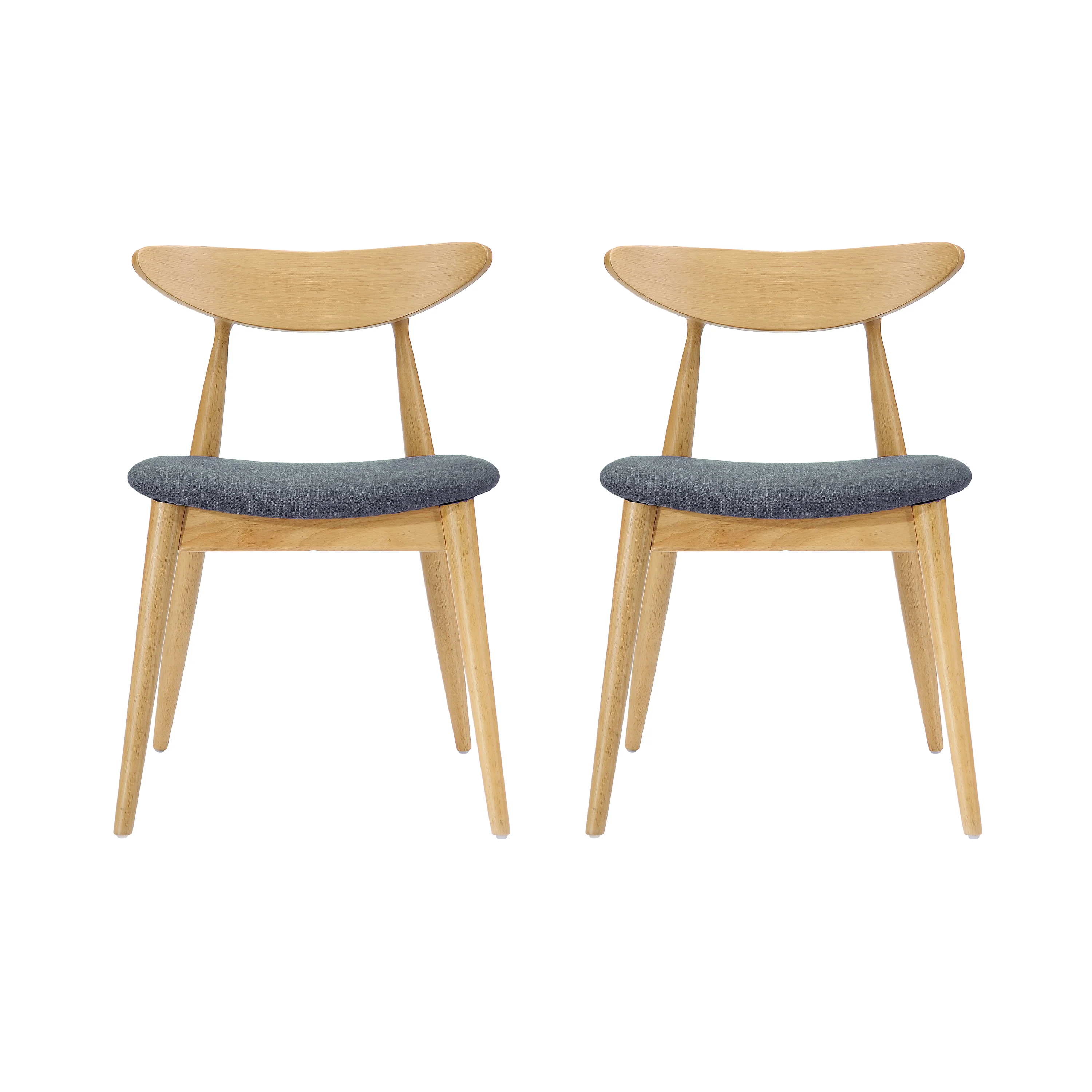 Issaic Mid-Century Modern Design Wood Dining Chairs (Set of 2) - furnishings