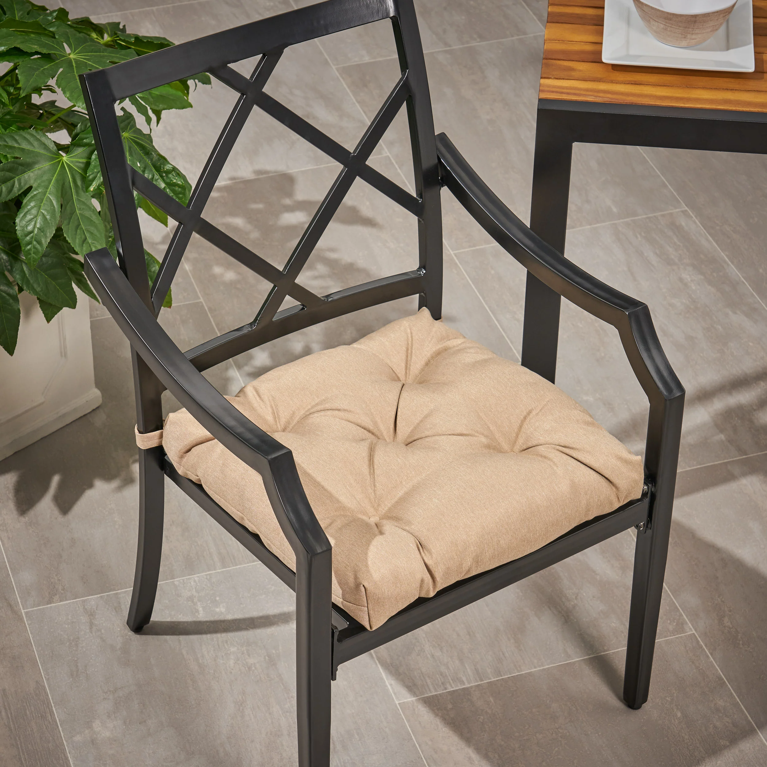 Selina Outdoor Fabric Classic Tufted Chair Cushion - furnishings