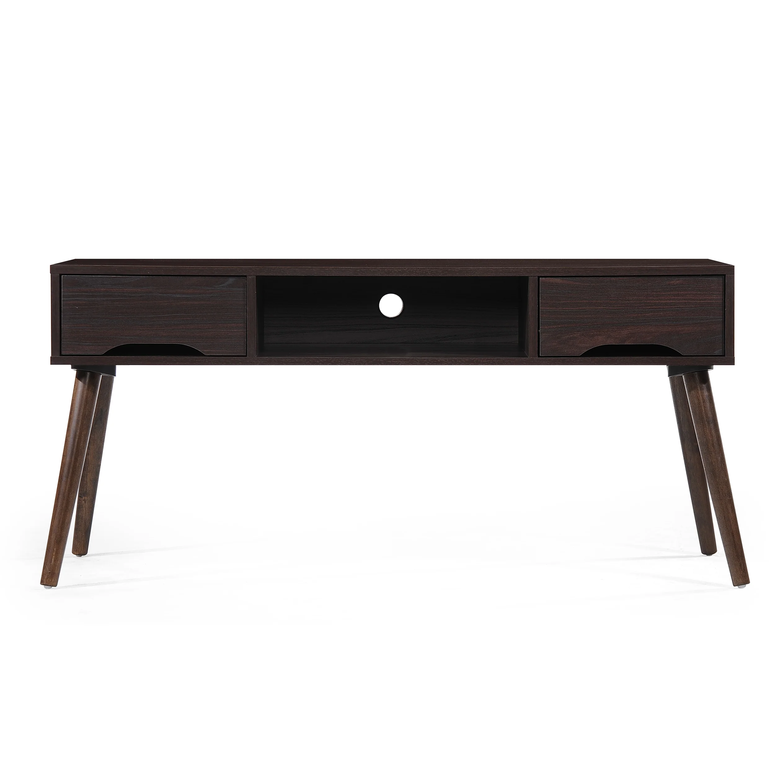 Florie Mid Century Modern 2 Drawer & Shelf TV Stand - furnishings