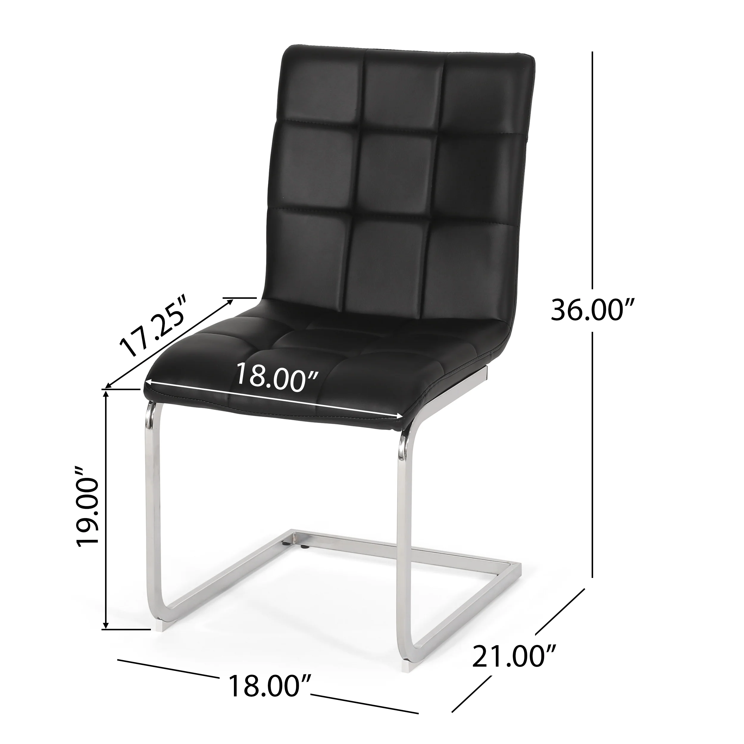 Benner Modern Upholstered Waffle Stitch Dining Chairs, Set of 2 - furnishings