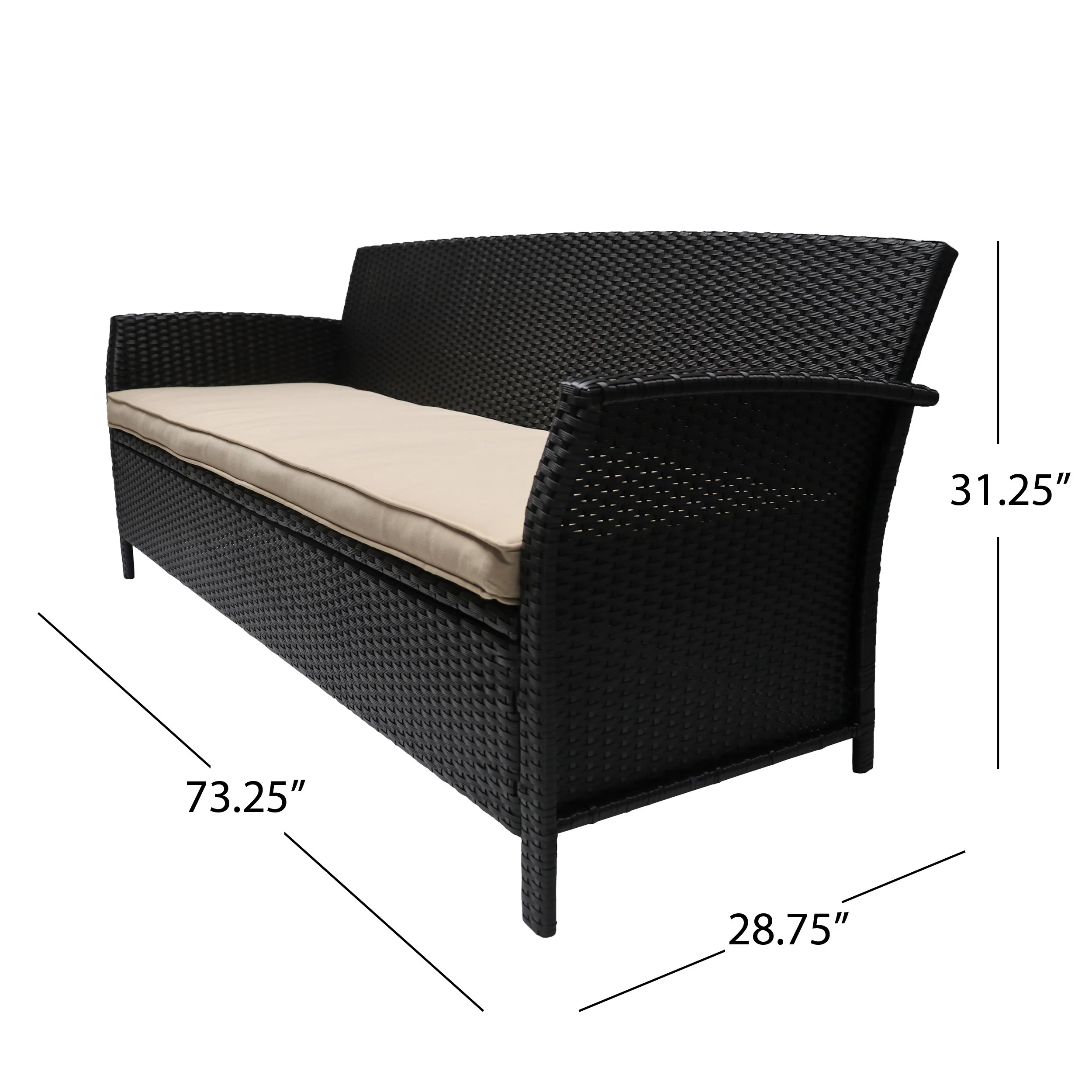 Mason Outdoor 4-Seater Wicker Chat Set with Fire Pit - furnishings