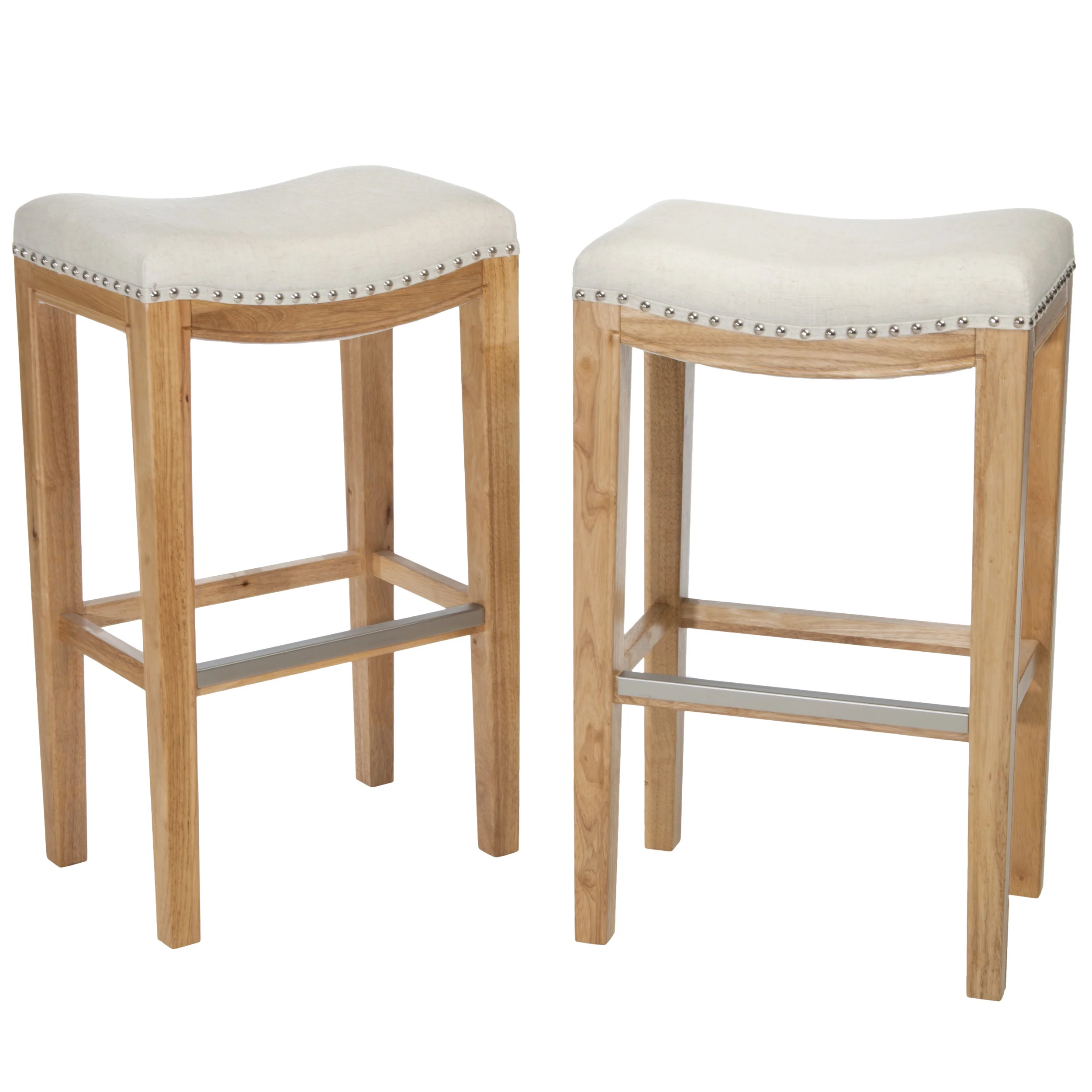 Jaeden Beige Backless 30-Inch Bar Stools (Set of 2) - furnishings