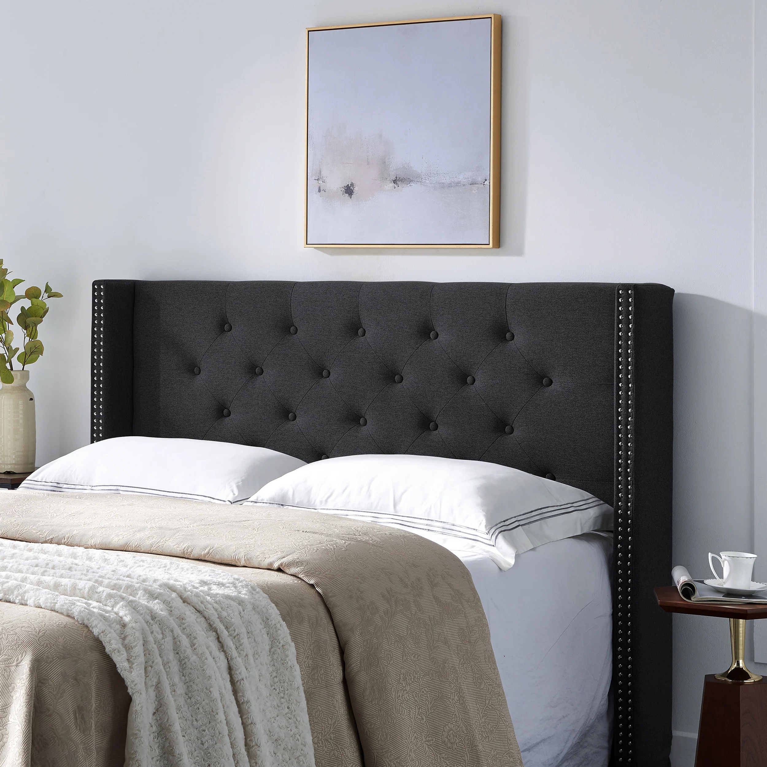 Ray Contemporary Upholstered King / Cal King Headboard - furnishings