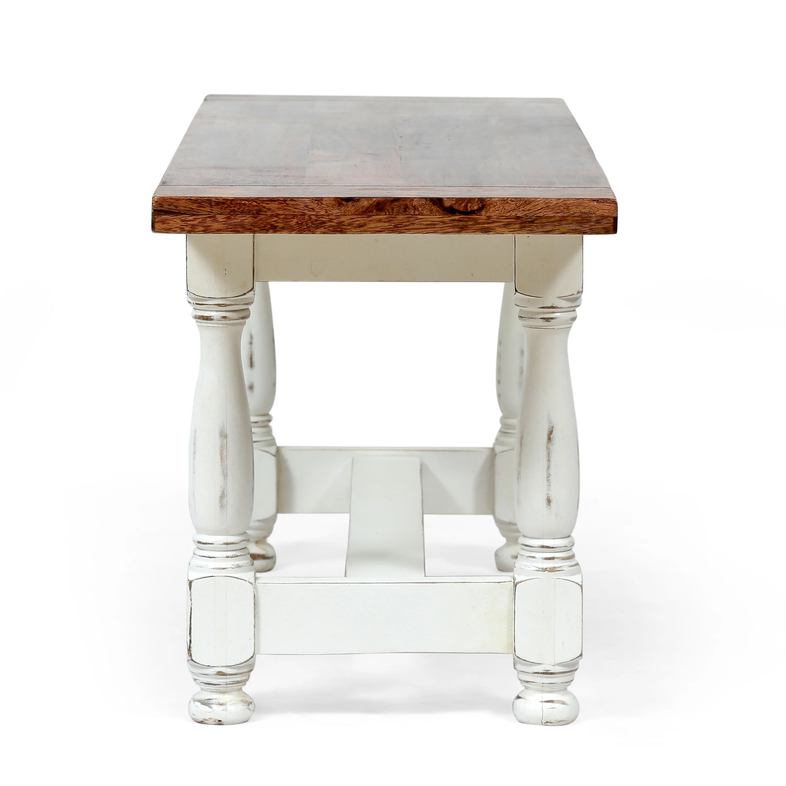 Floretta Handcrafted Rustic 2 Toned Mango Wood Coffee Table - furnishings