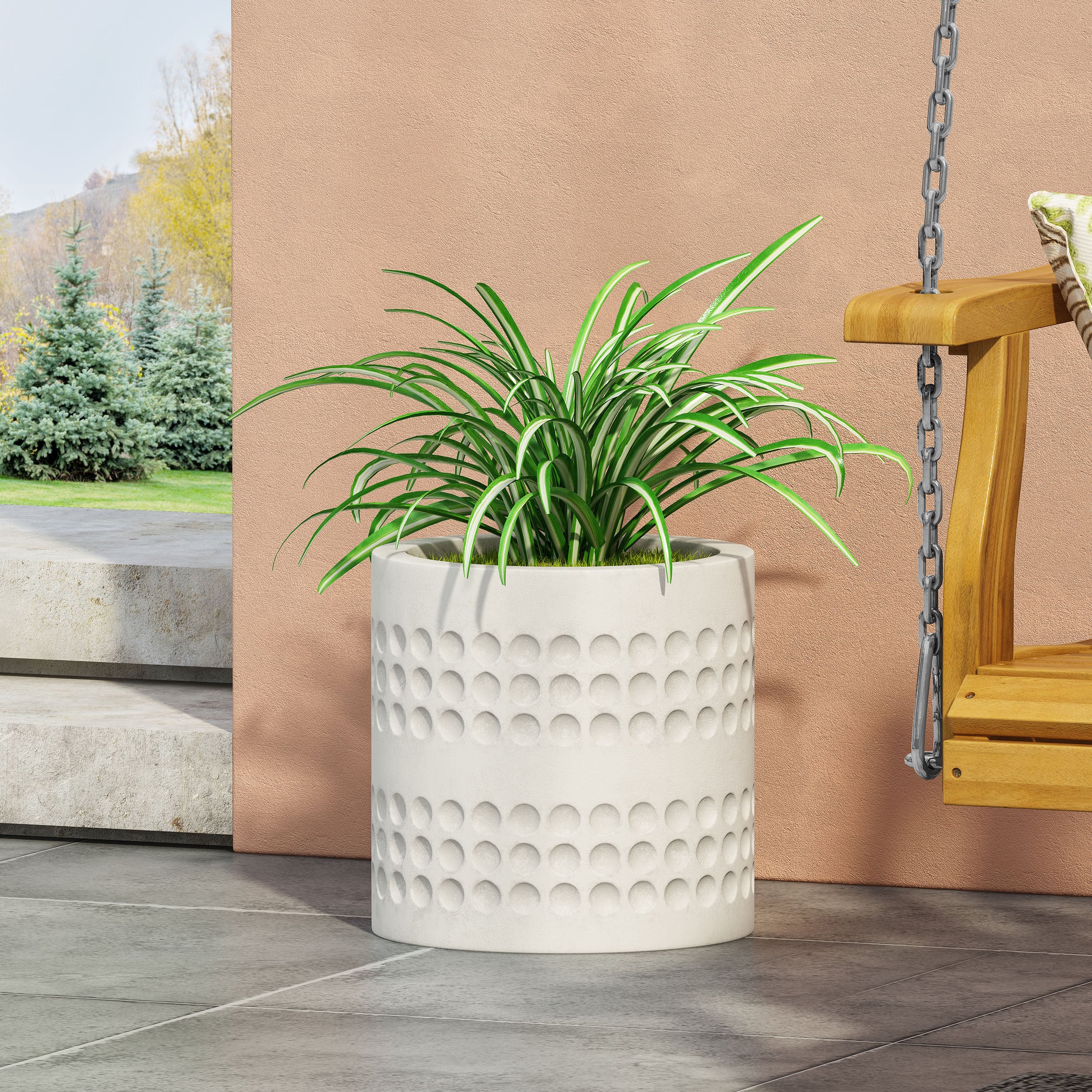 Suncook Outdoor Cast Stone Planter - furnishings